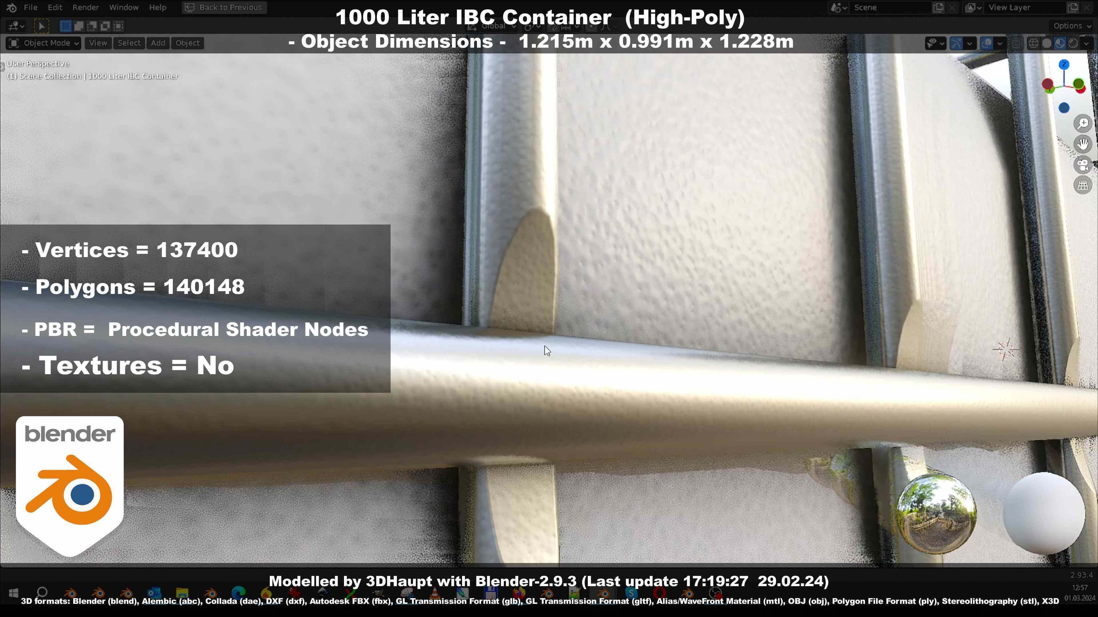 1000 Liter IBC Container High-Poly-Version 3D model_137