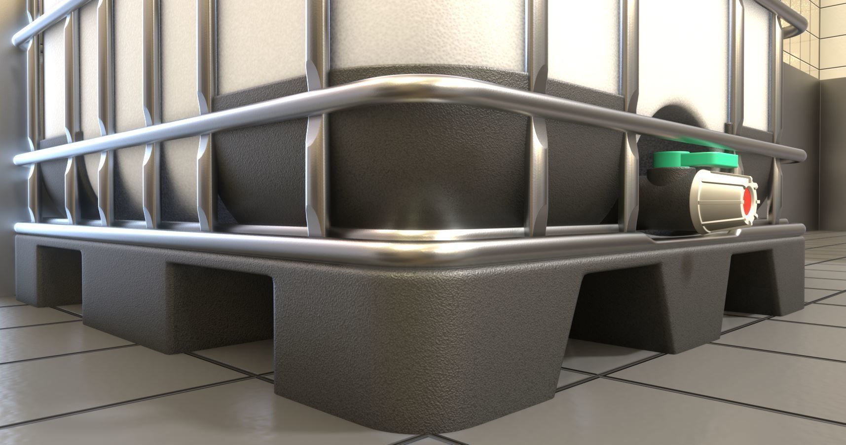 1000 Liter IBC Container High-Poly-Version 3D model_21