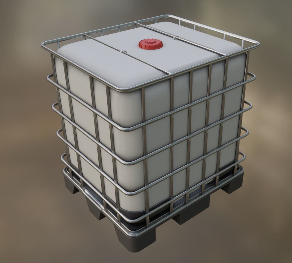 1000 Liter IBC Container High-Poly-Version 3D model_18