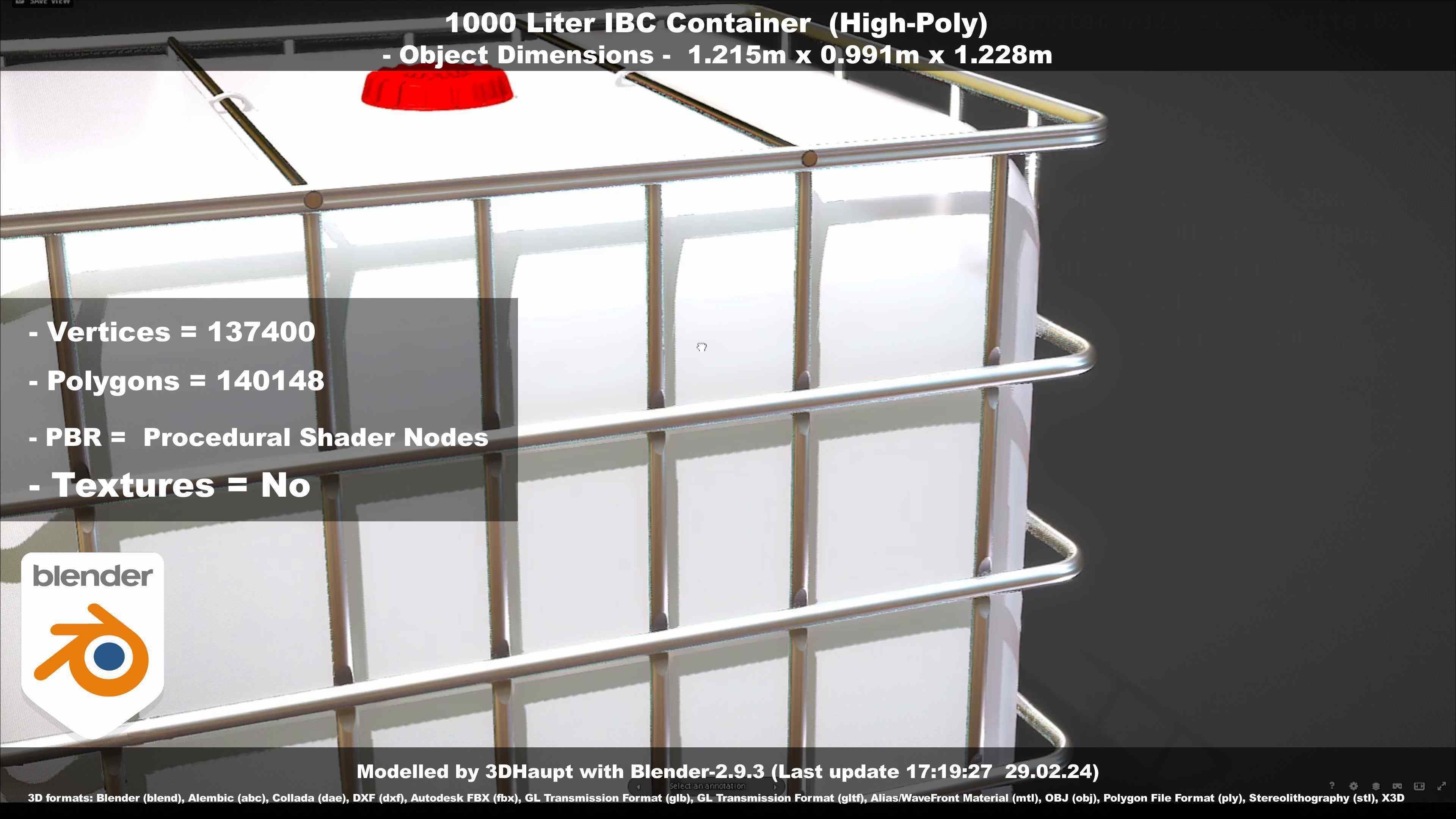 1000 Liter IBC Container High-Poly-Version 3D model_70