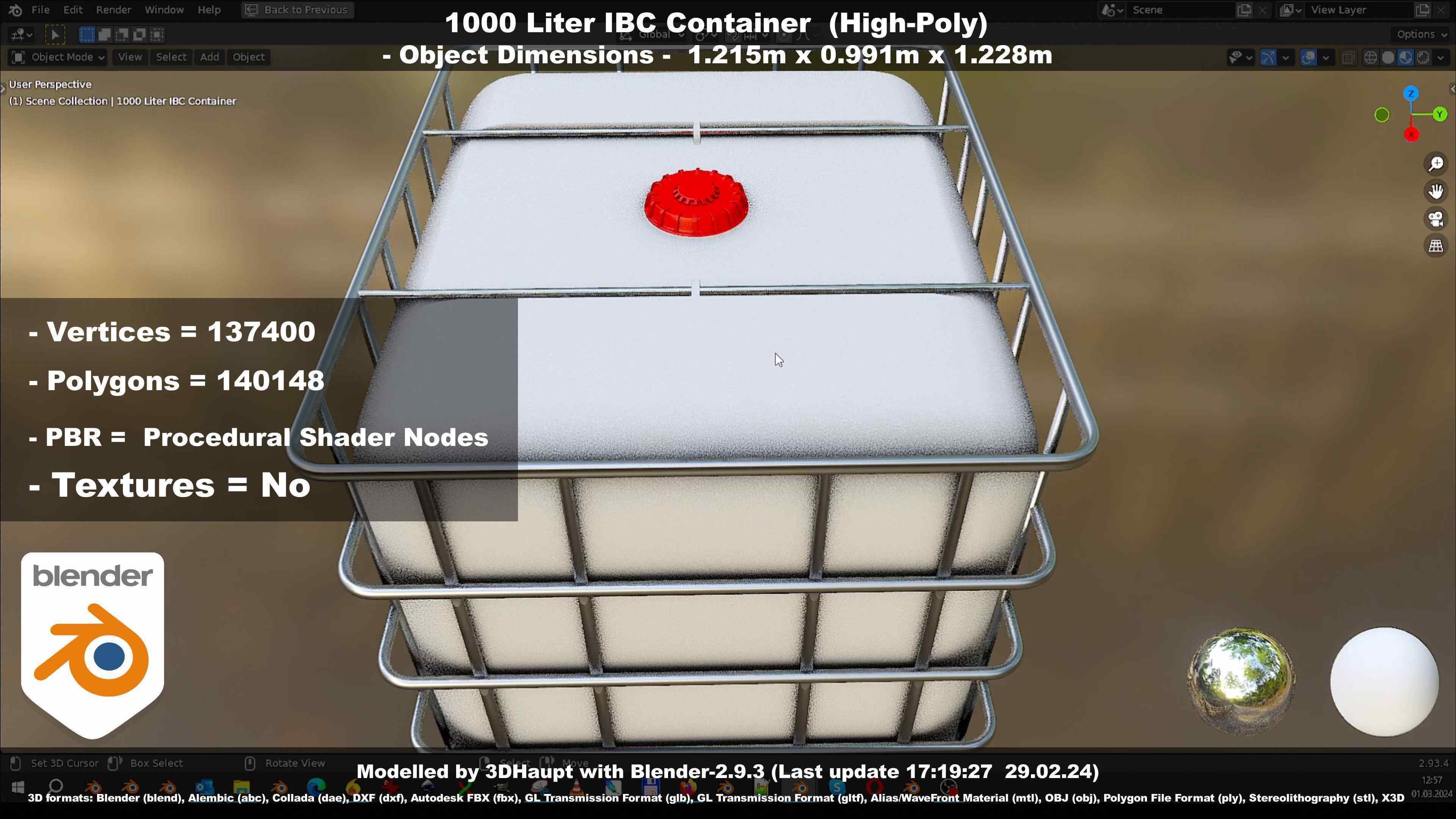 1000 Liter IBC Container High-Poly-Version 3D model_45