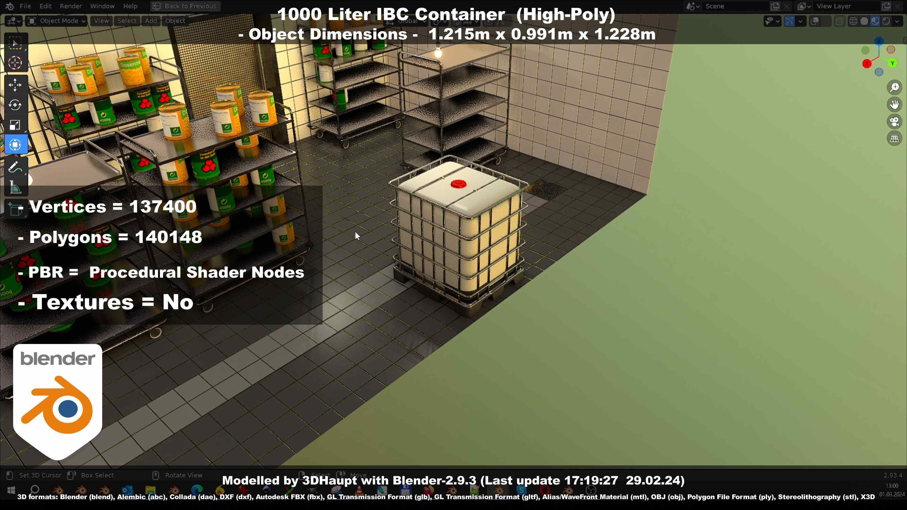 1000 Liter IBC Container High-Poly-Version 3D model_99