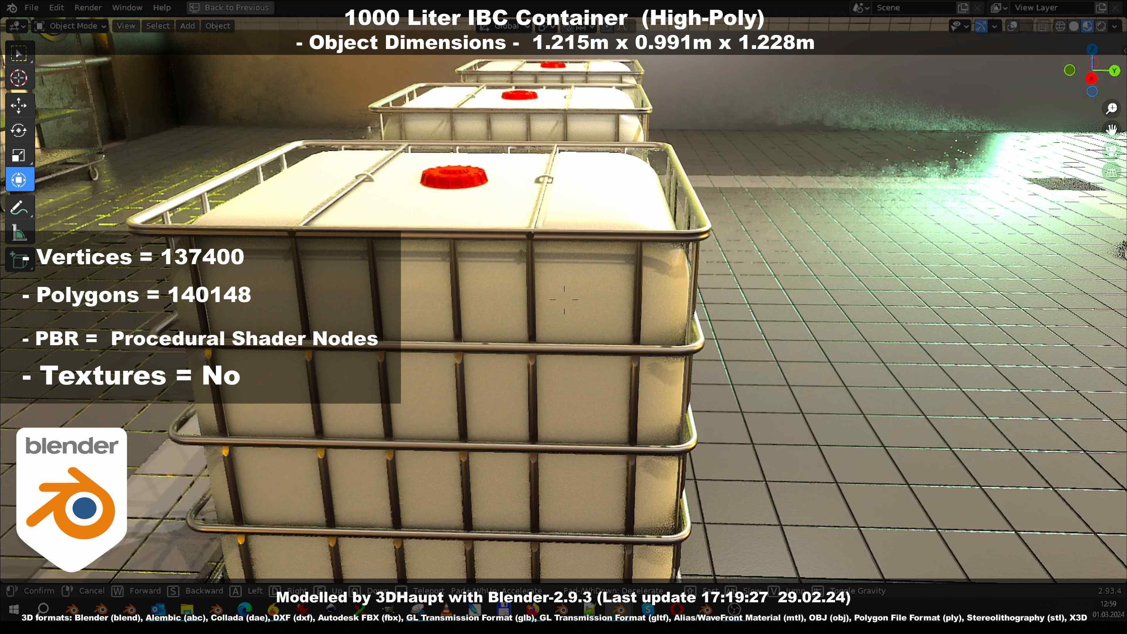 1000 Liter IBC Container High-Poly-Version 3D model_97