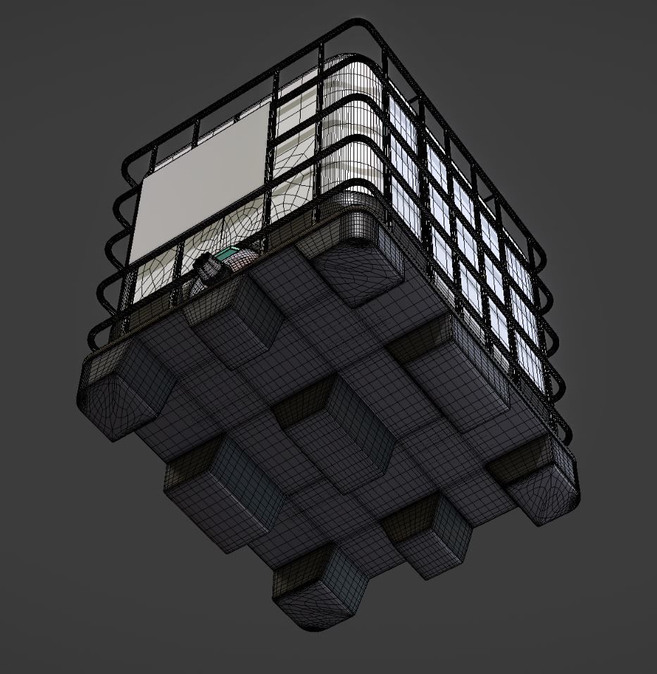 1000 Liter IBC Container High-Poly-Version 3D model_16