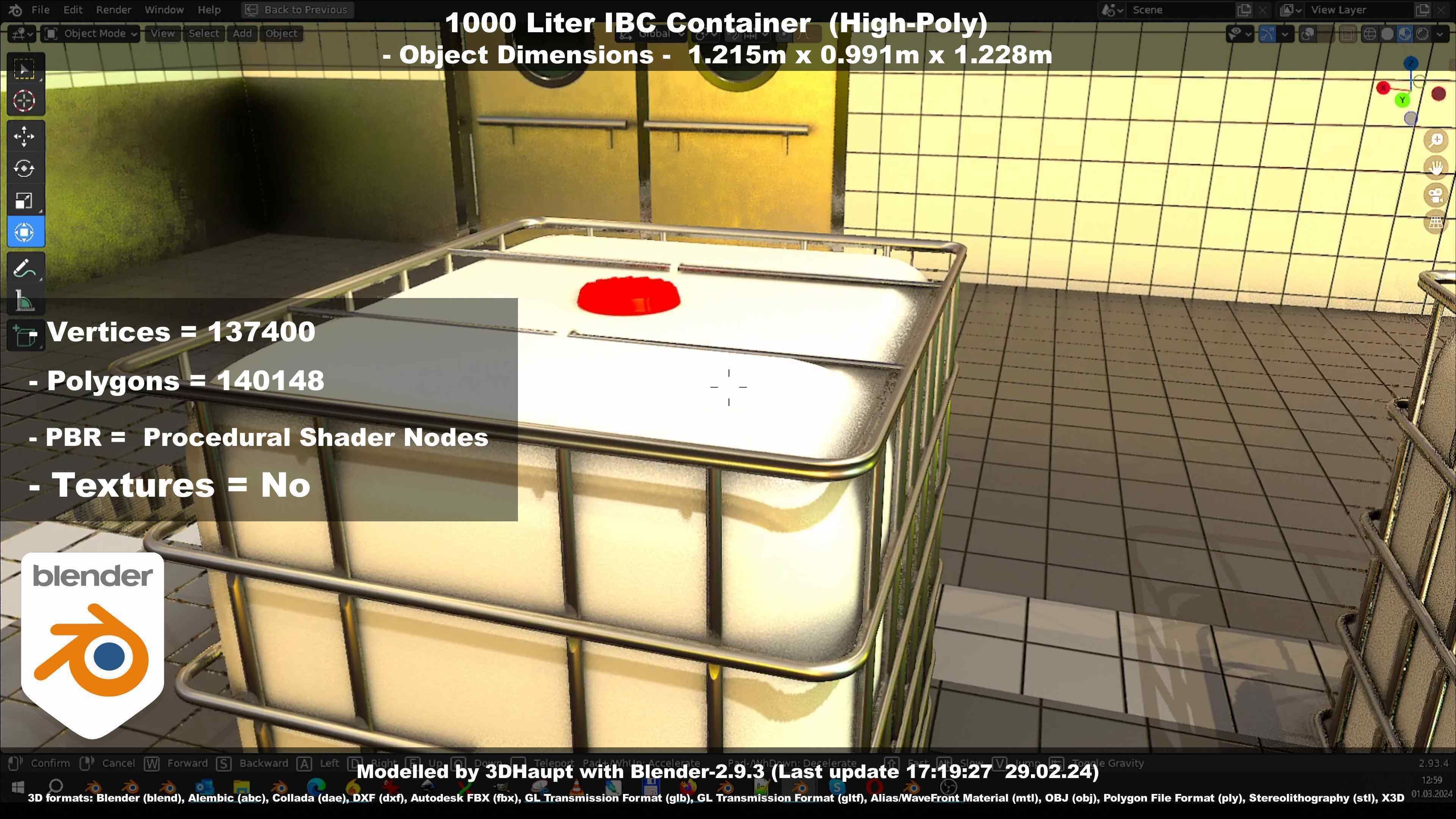 1000 Liter IBC Container High-Poly-Version 3D model_94