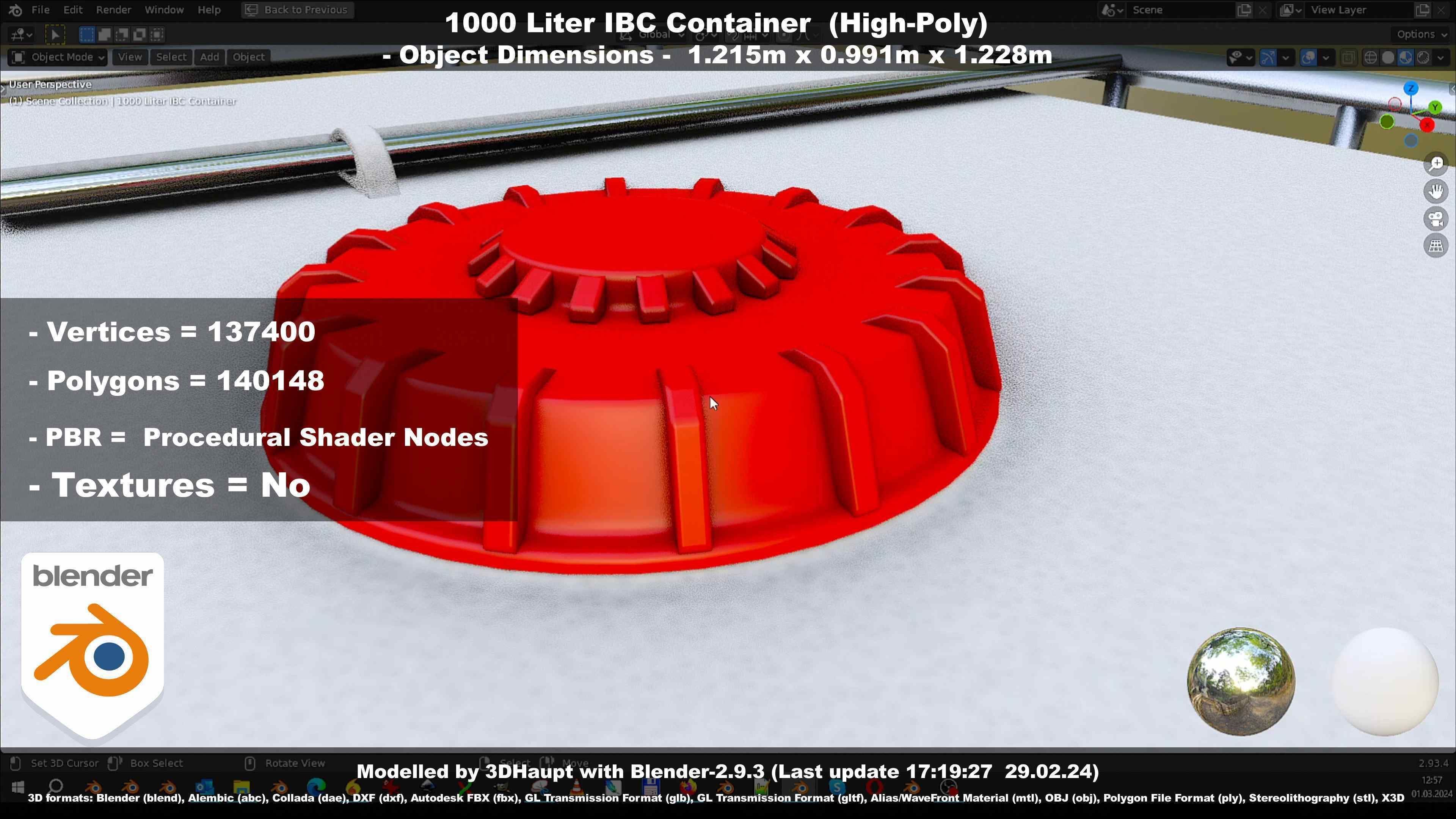 1000 Liter IBC Container High-Poly-Version 3D model_48