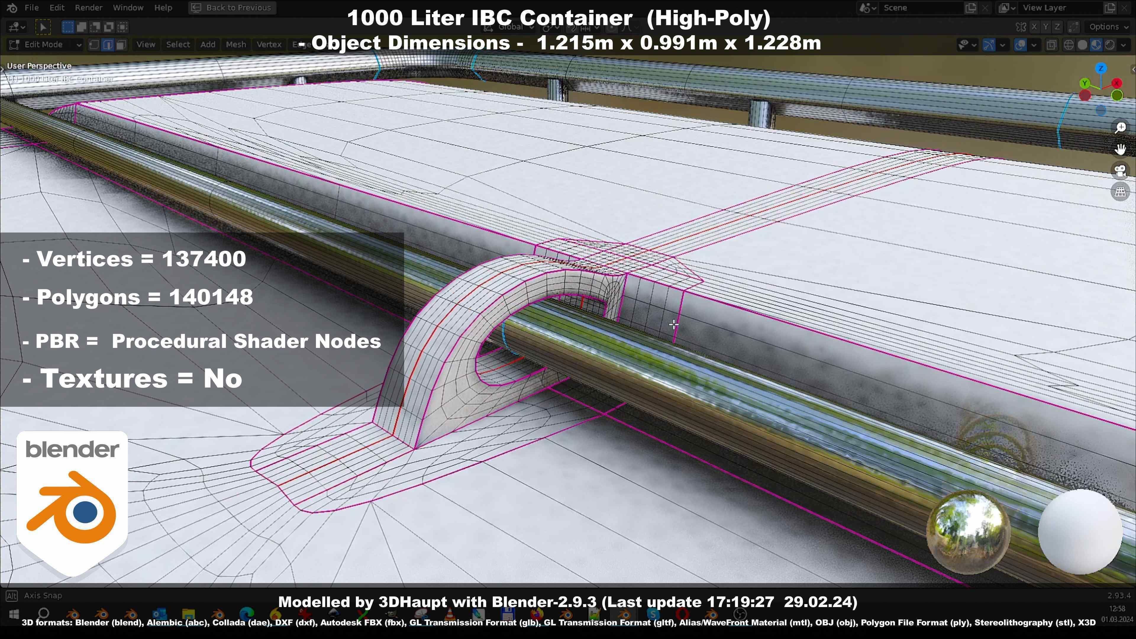1000 Liter IBC Container High-Poly-Version 3D model_61