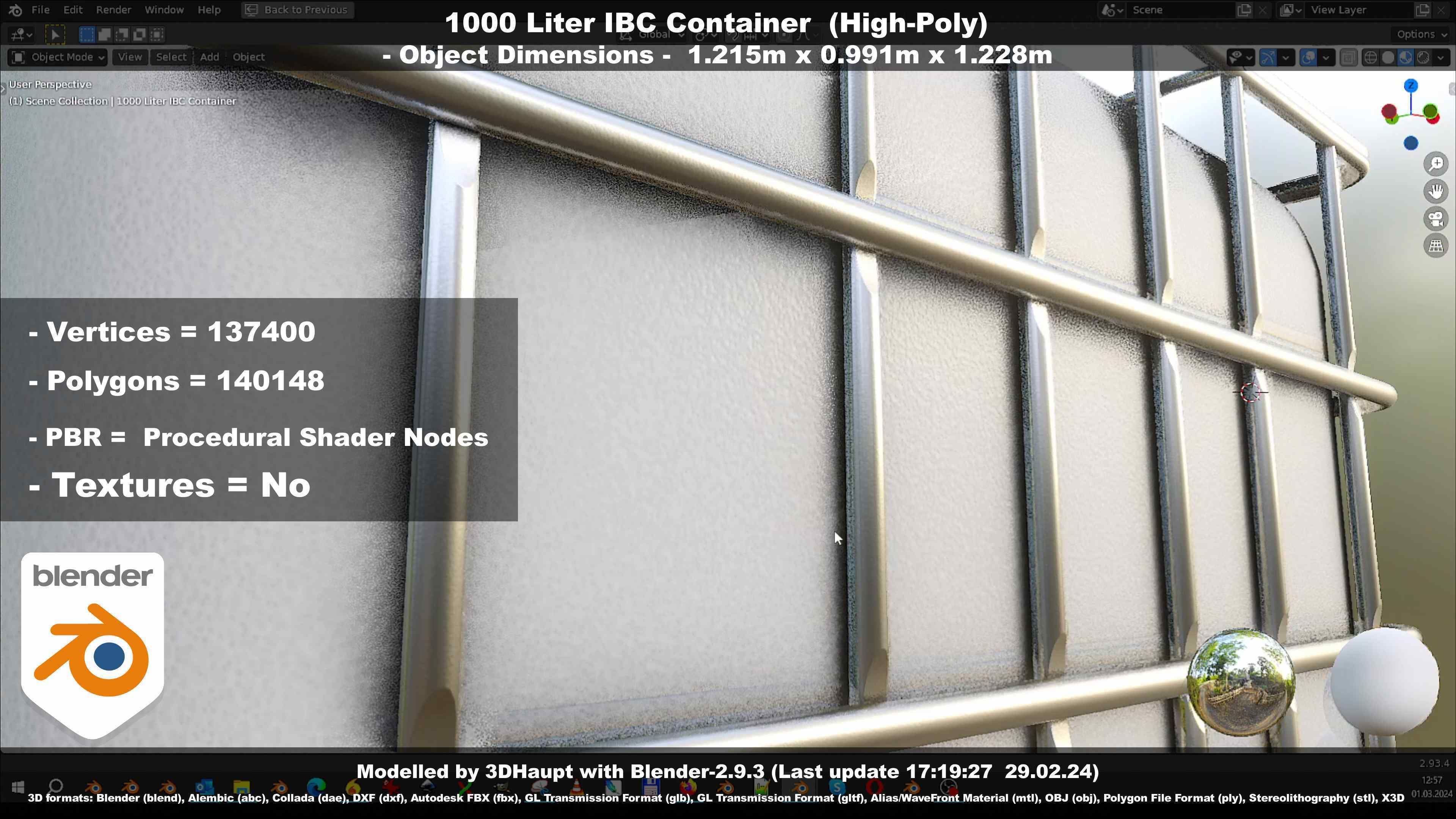 1000 Liter IBC Container High-Poly-Version 3D model_144