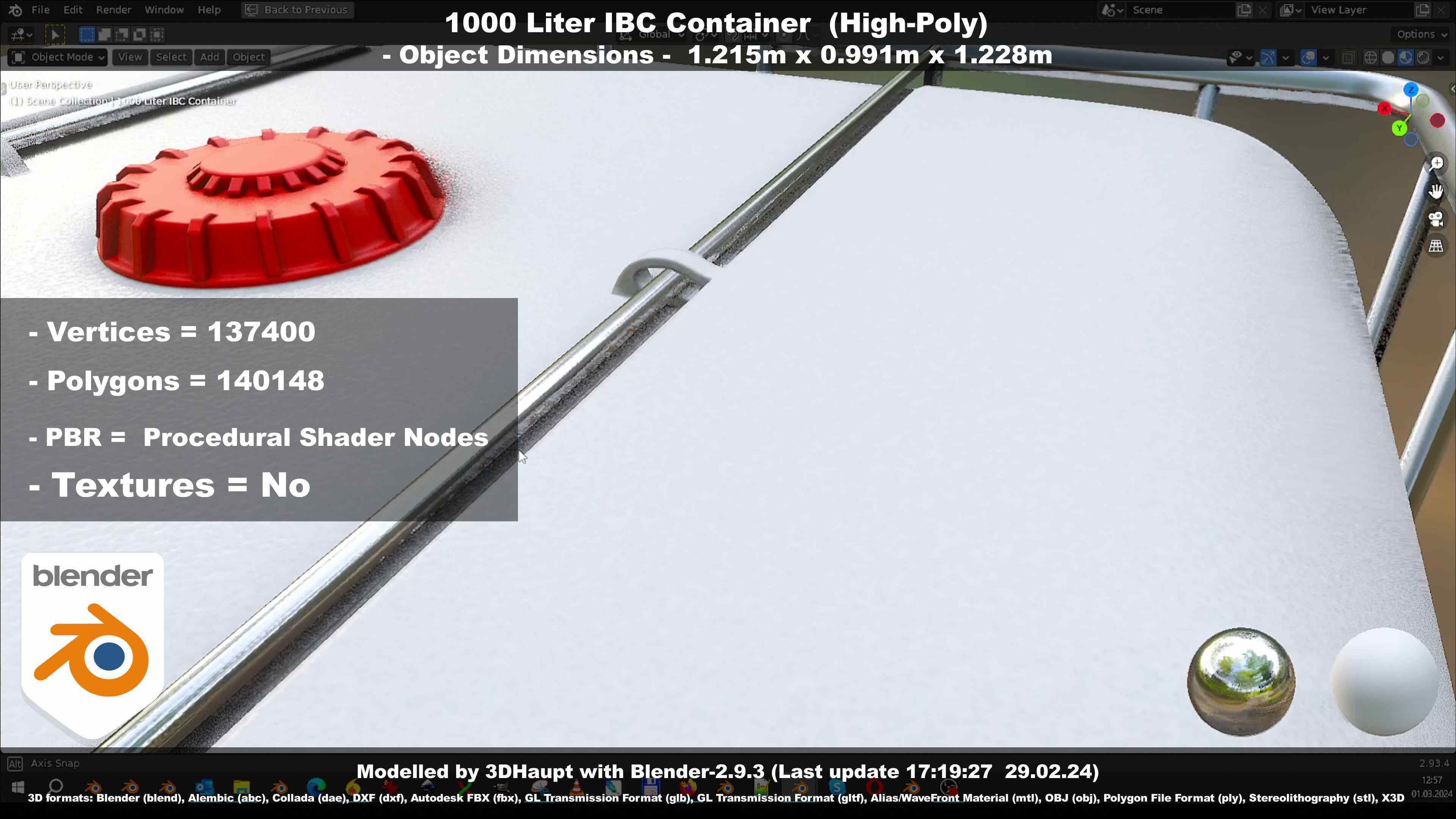 1000 Liter IBC Container High-Poly-Version 3D model_37