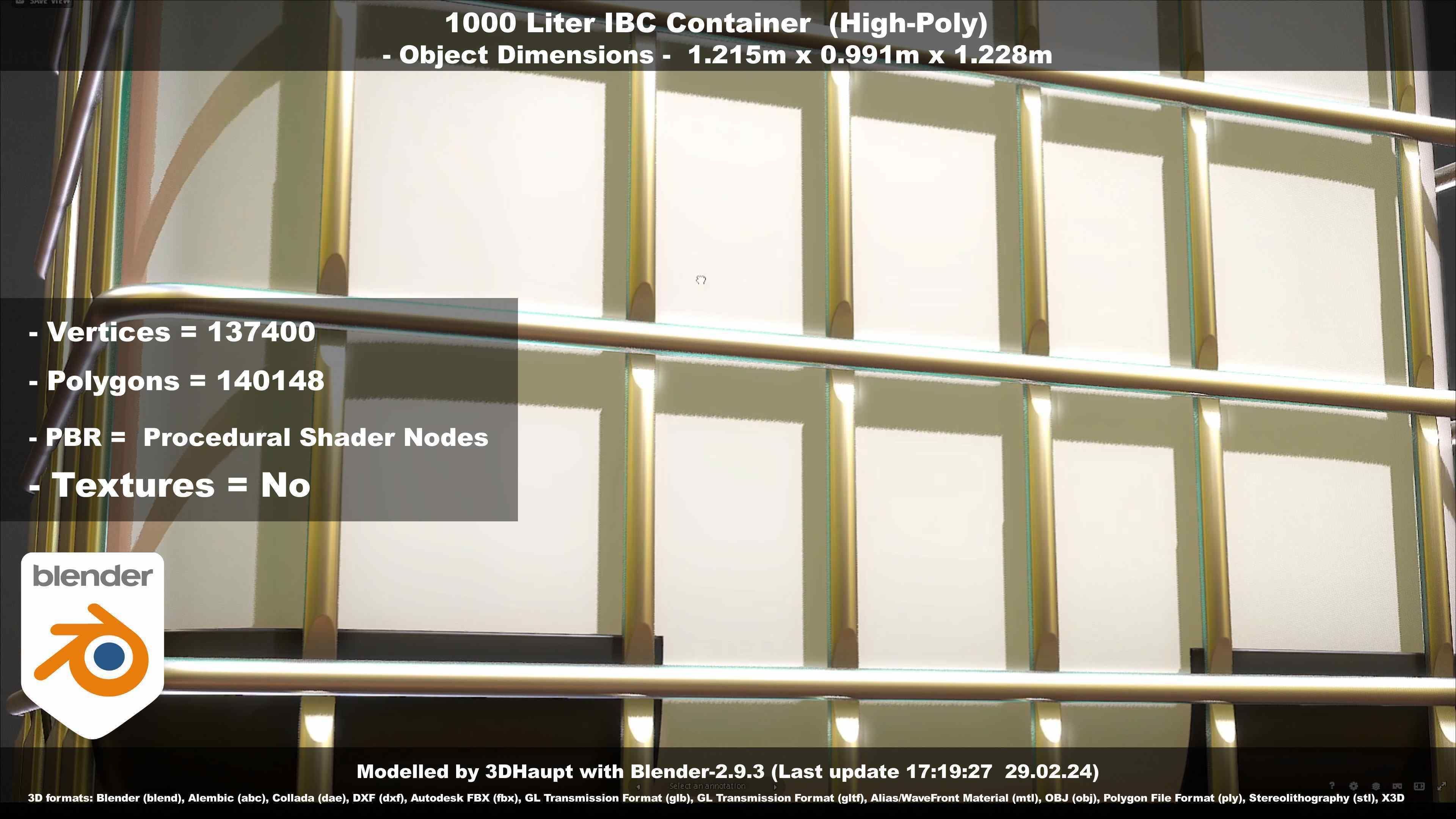 1000 Liter IBC Container High-Poly-Version 3D model_44