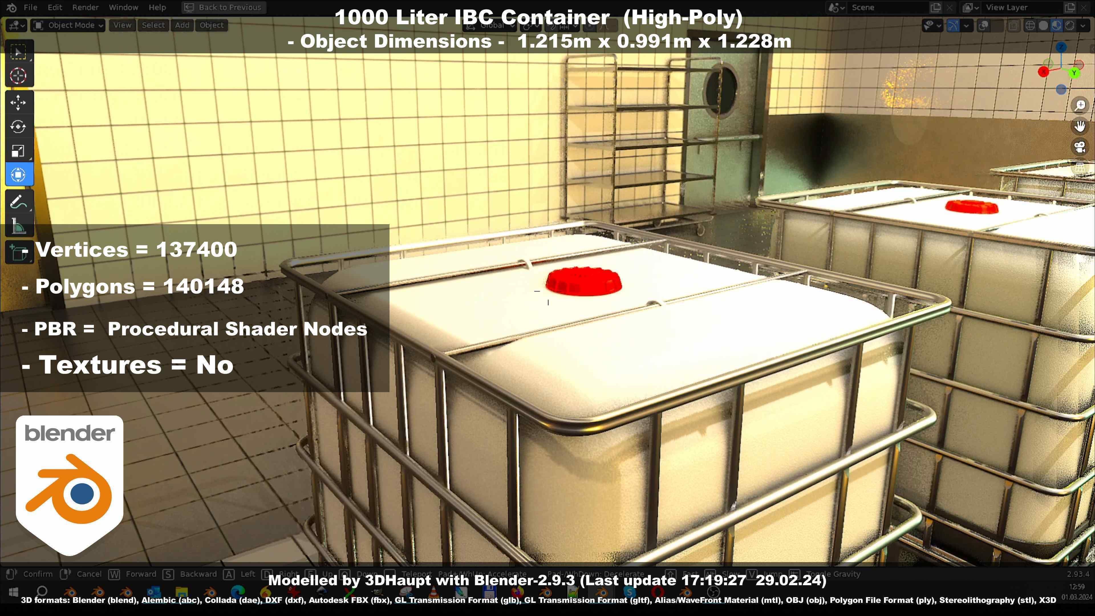 1000 Liter IBC Container High-Poly-Version 3D model_139