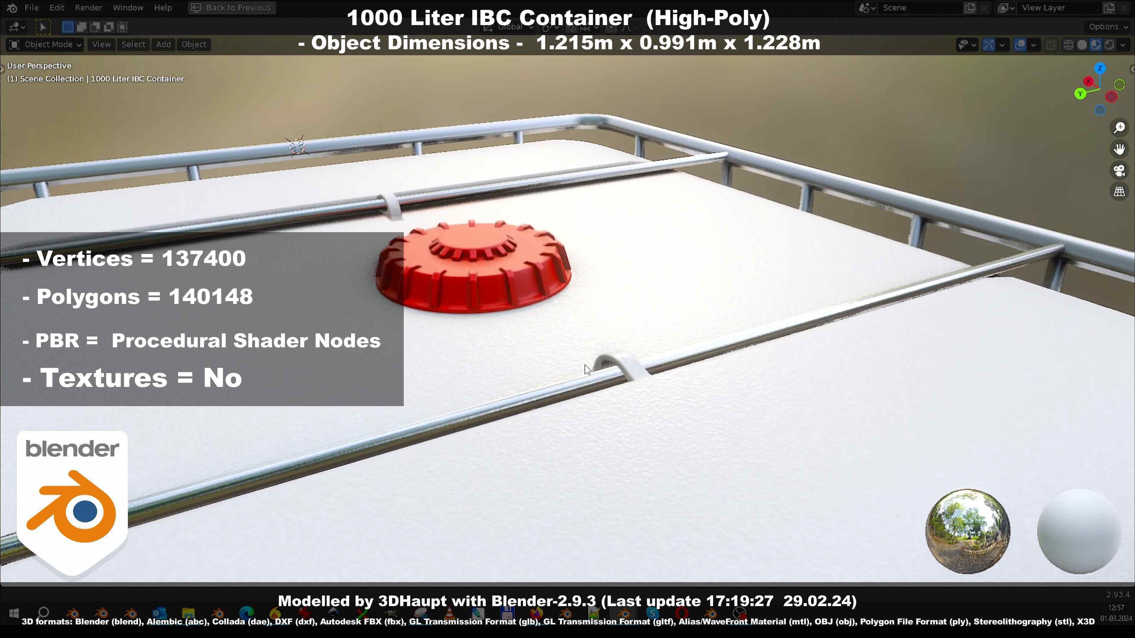 1000 Liter IBC Container High-Poly-Version 3D model_86