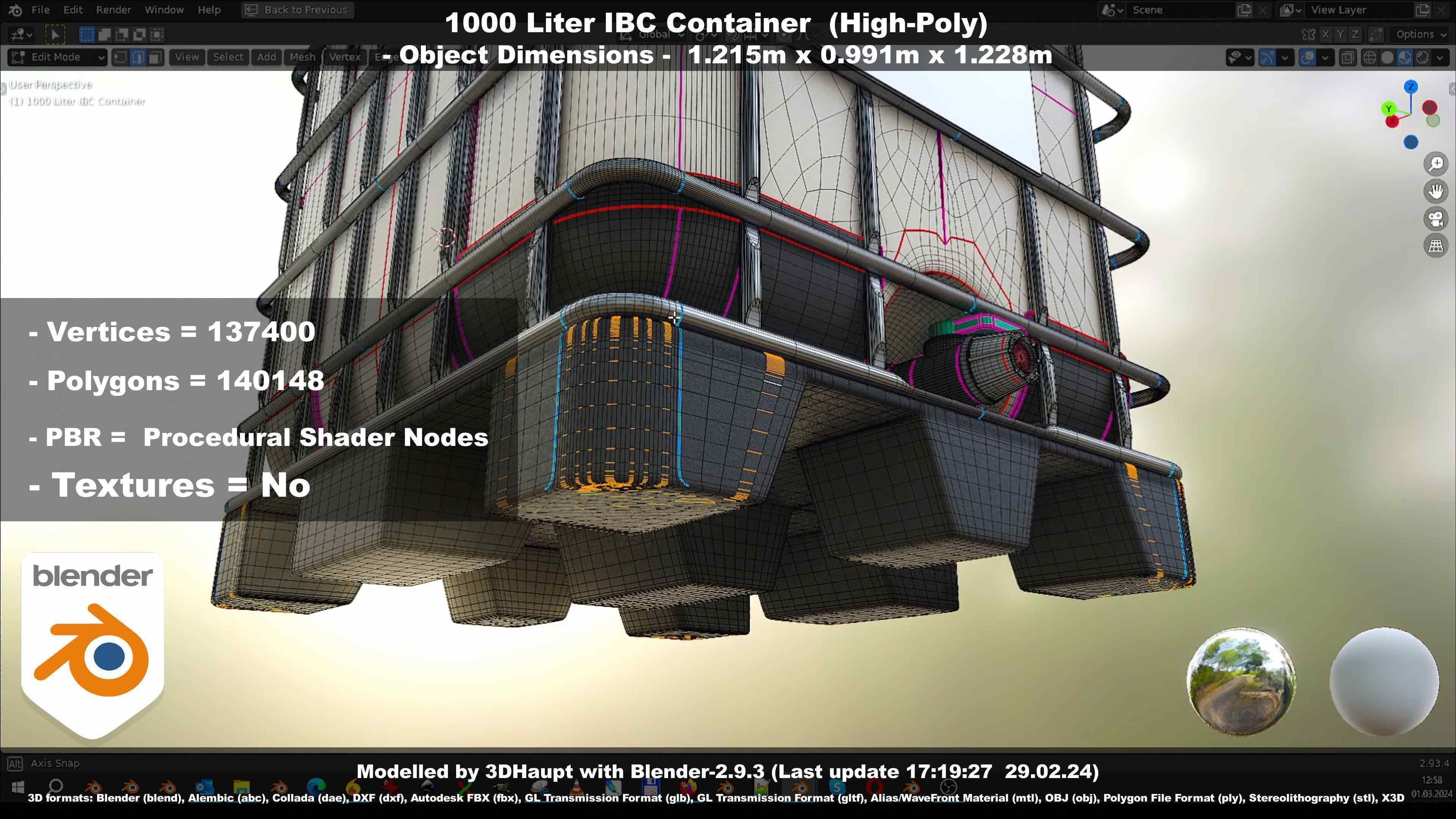 1000 Liter IBC Container High-Poly-Version 3D model_54