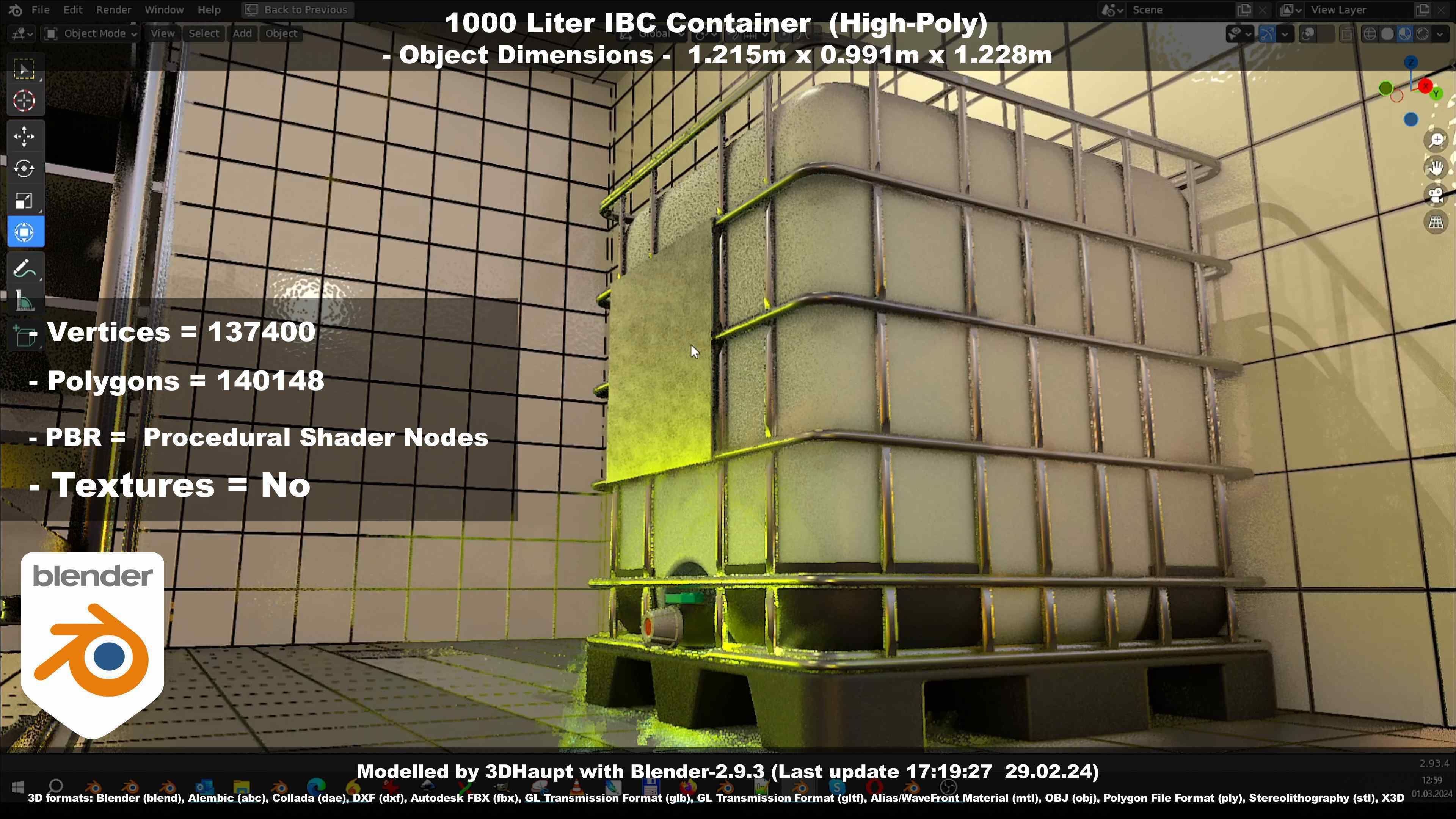 1000 Liter IBC Container High-Poly-Version 3D model_47
