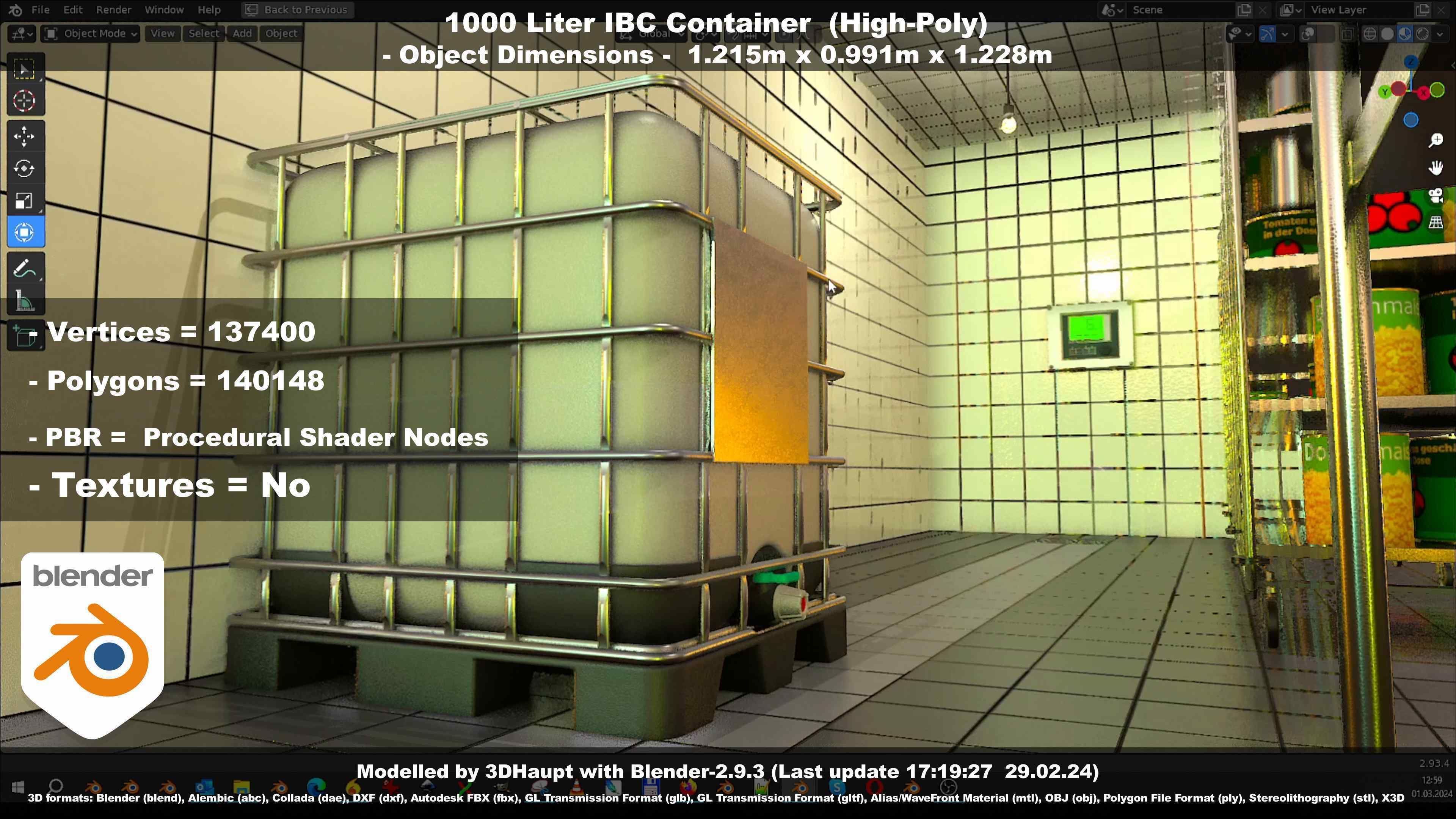 1000 Liter IBC Container High-Poly-Version 3D model_141