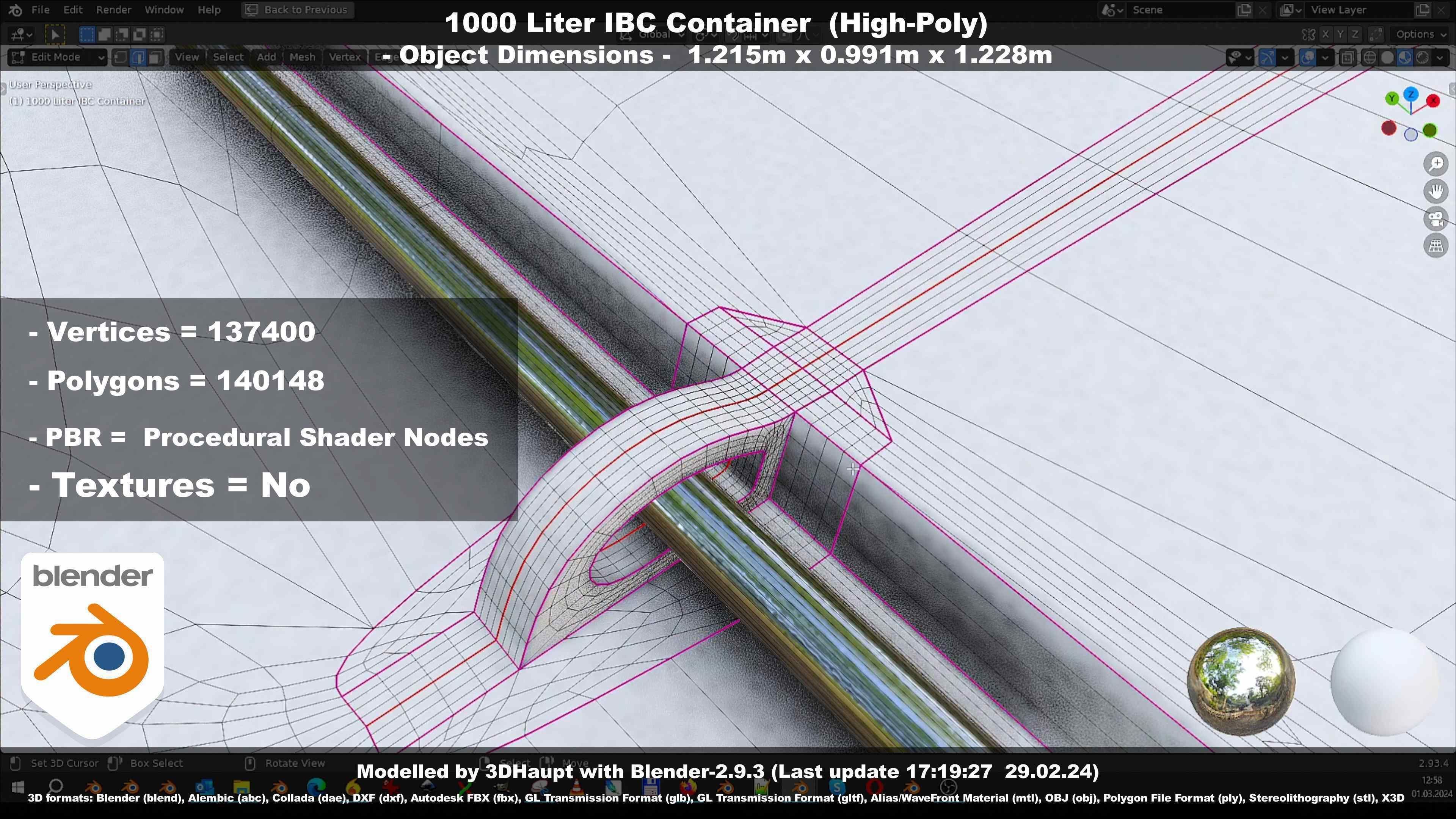 1000 Liter IBC Container High-Poly-Version 3D model_103