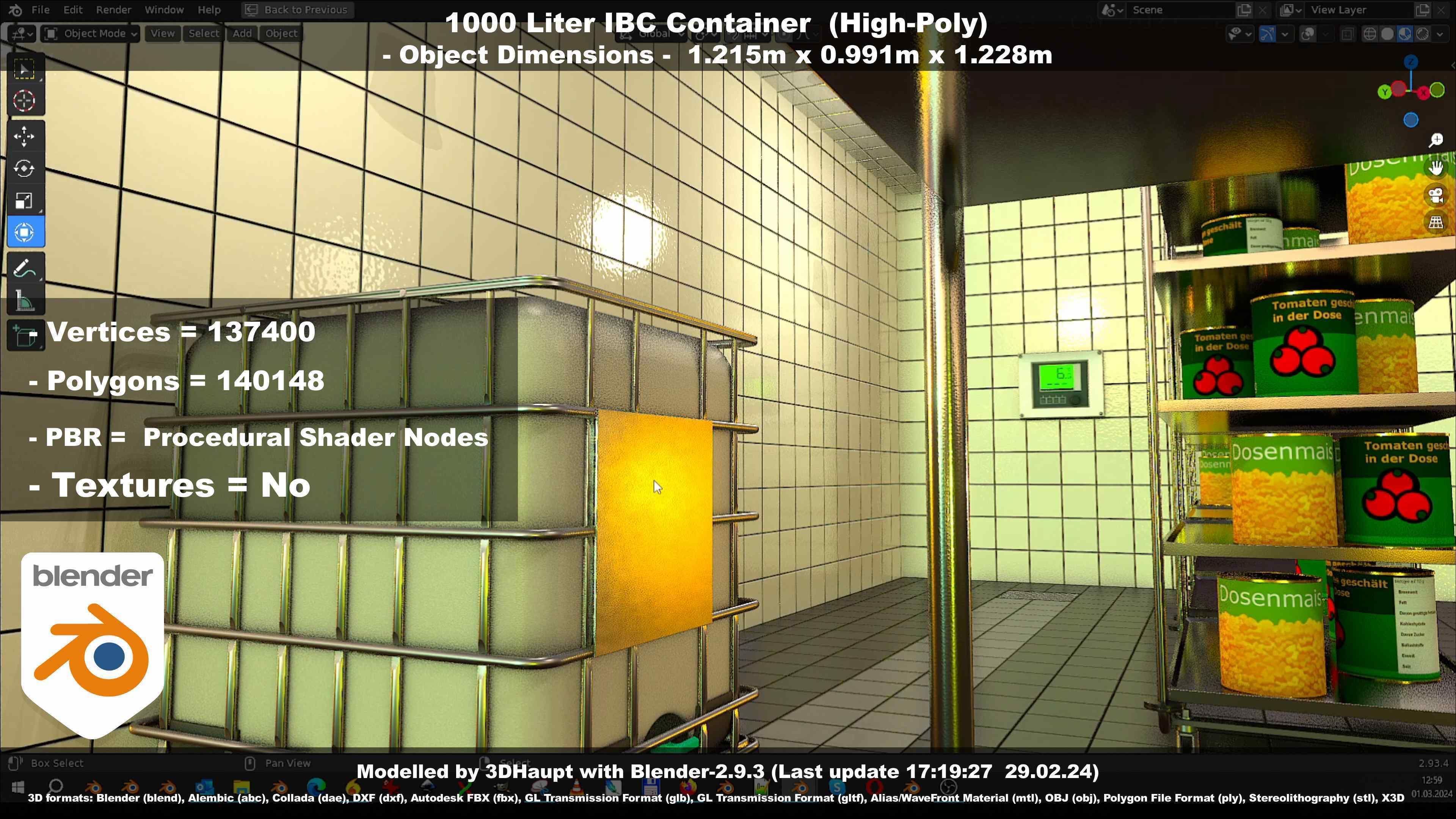 1000 Liter IBC Container High-Poly-Version 3D model_108