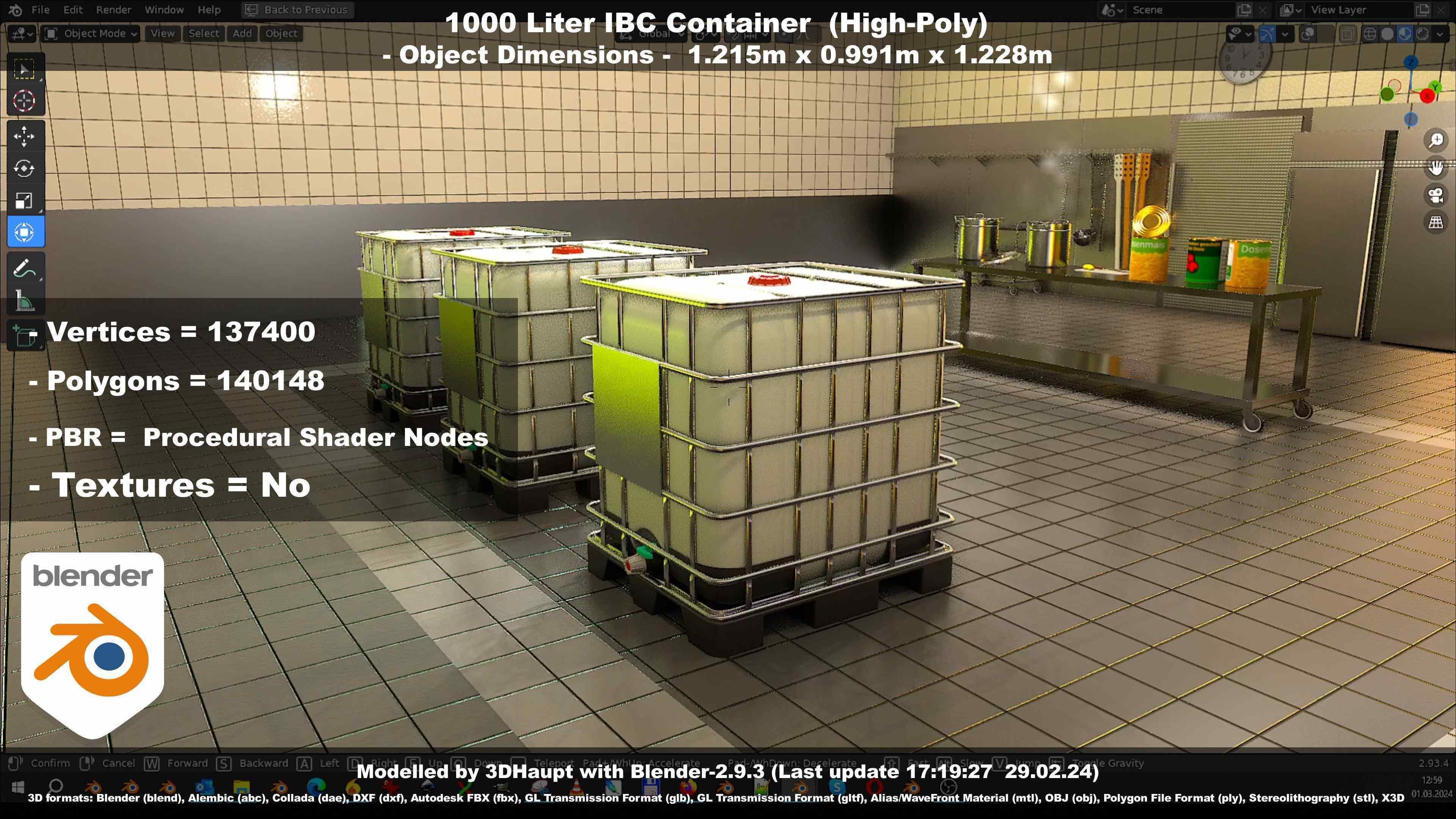 1000 Liter IBC Container High-Poly-Version 3D model_107