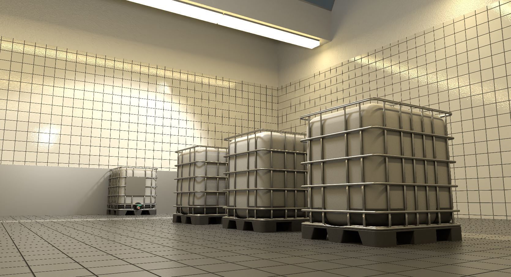 1000 Liter IBC Container High-Poly-Version 3D model_7