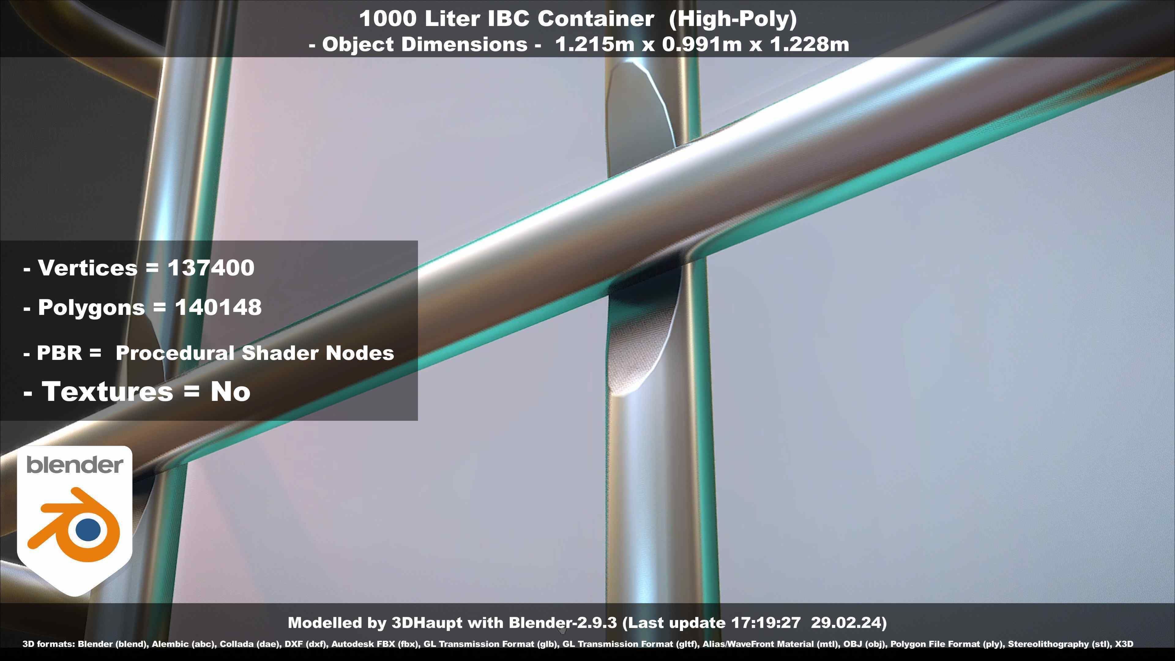 1000 Liter IBC Container High-Poly-Version 3D model_112