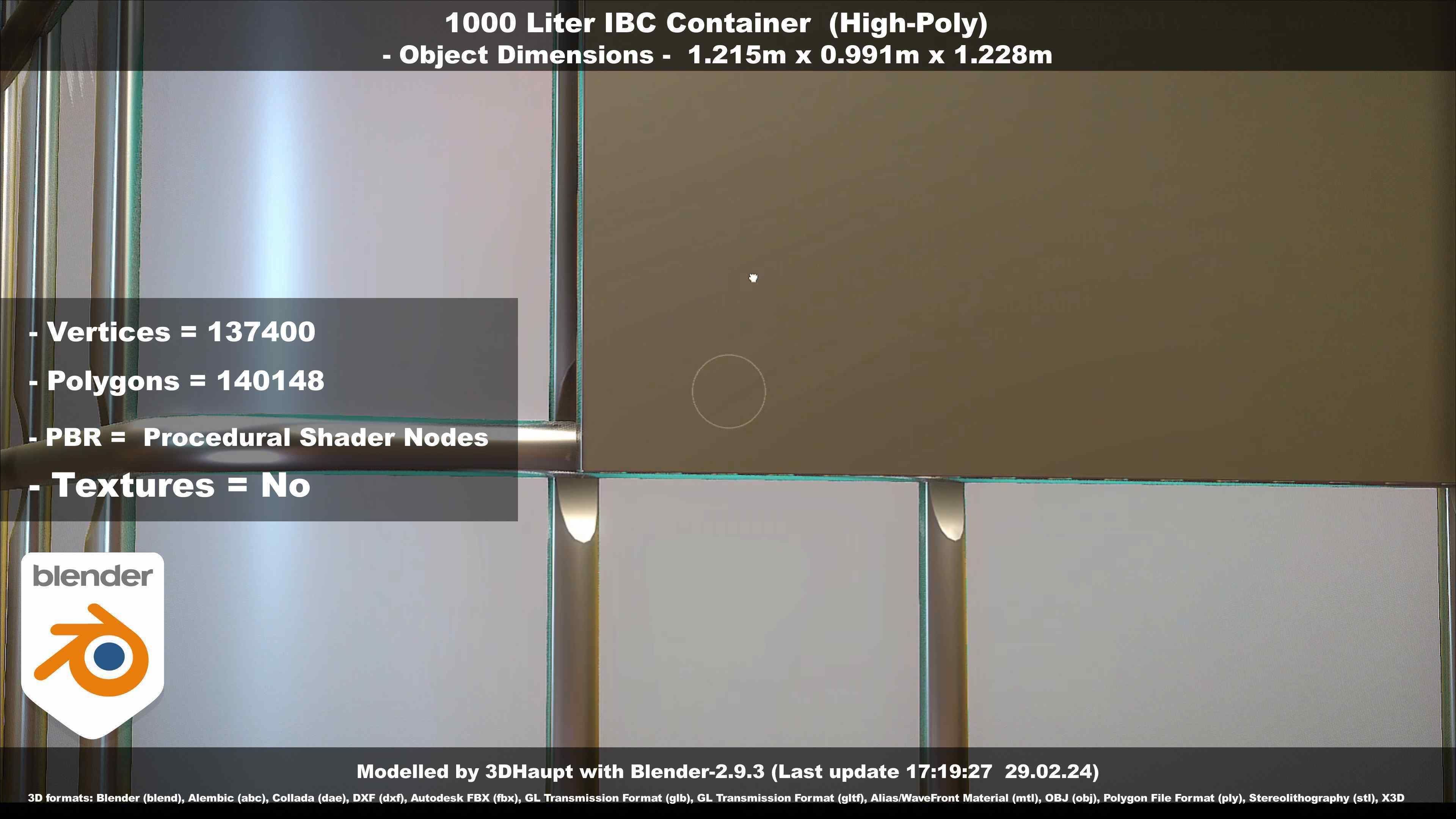1000 Liter IBC Container High-Poly-Version 3D model_71