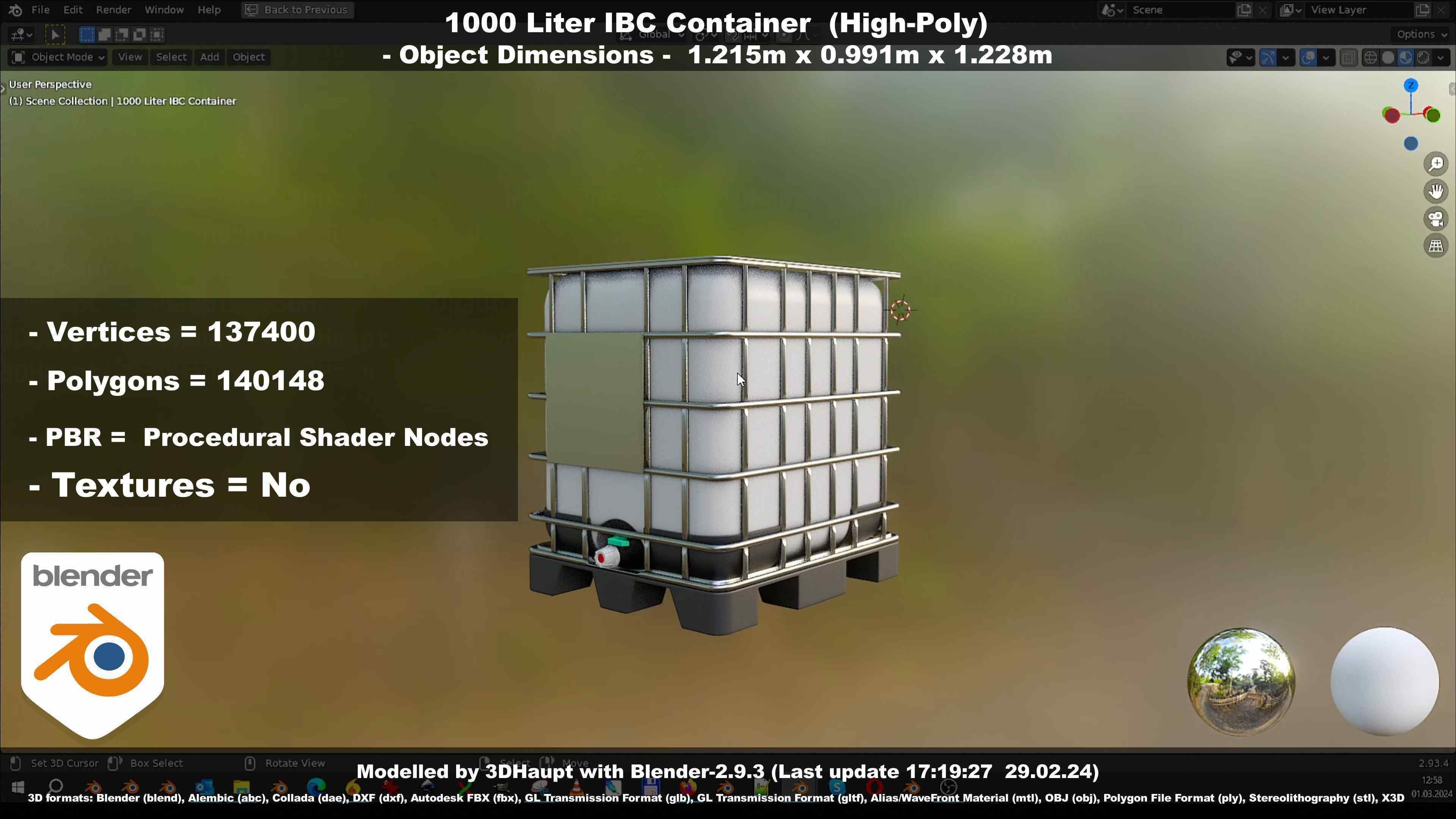 1000 Liter IBC Container High-Poly-Version 3D model_74