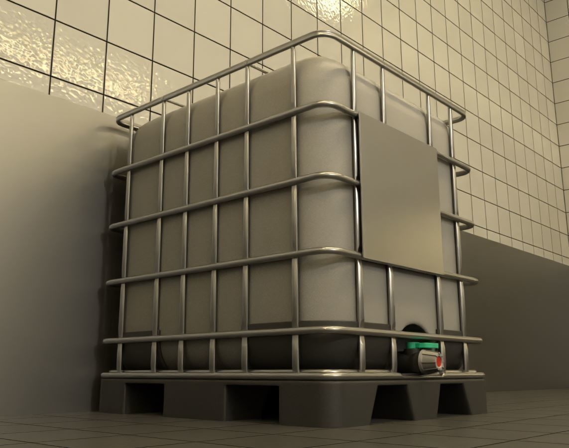 1000 Liter IBC Container High-Poly-Version 3D model_9