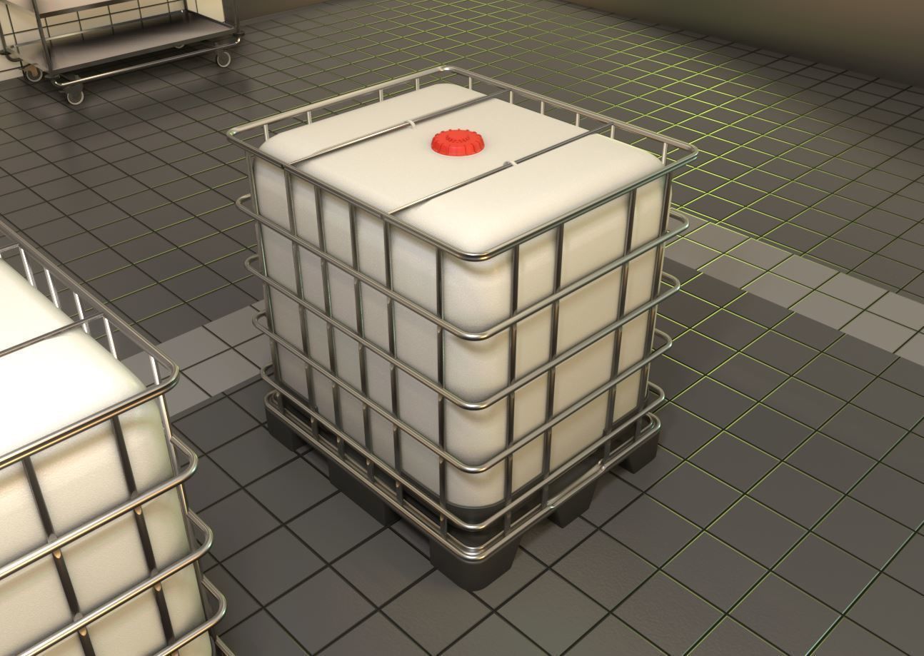 1000 Liter IBC Container High-Poly-Version 3D model_27