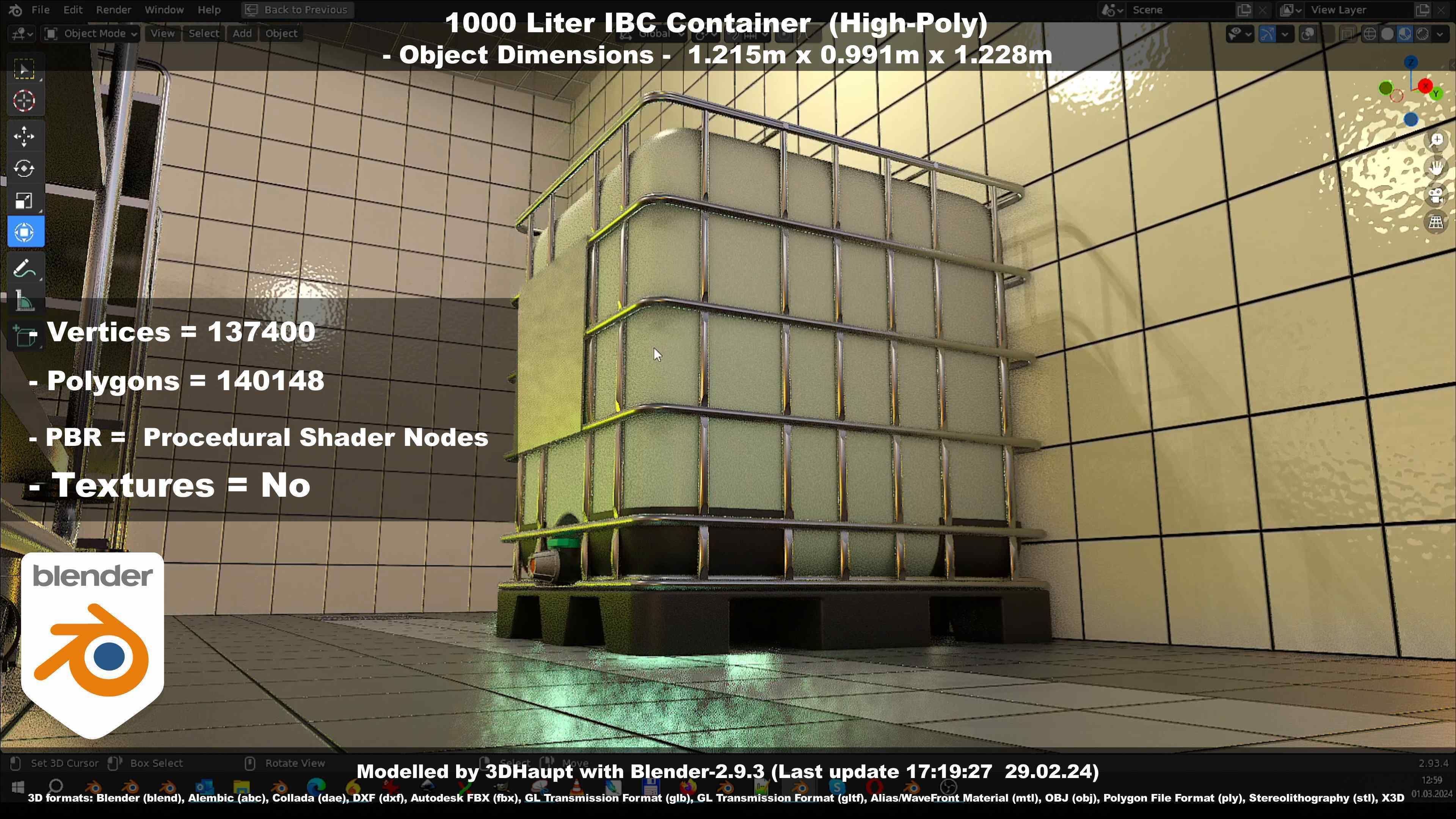 1000 Liter IBC Container High-Poly-Version 3D model_65