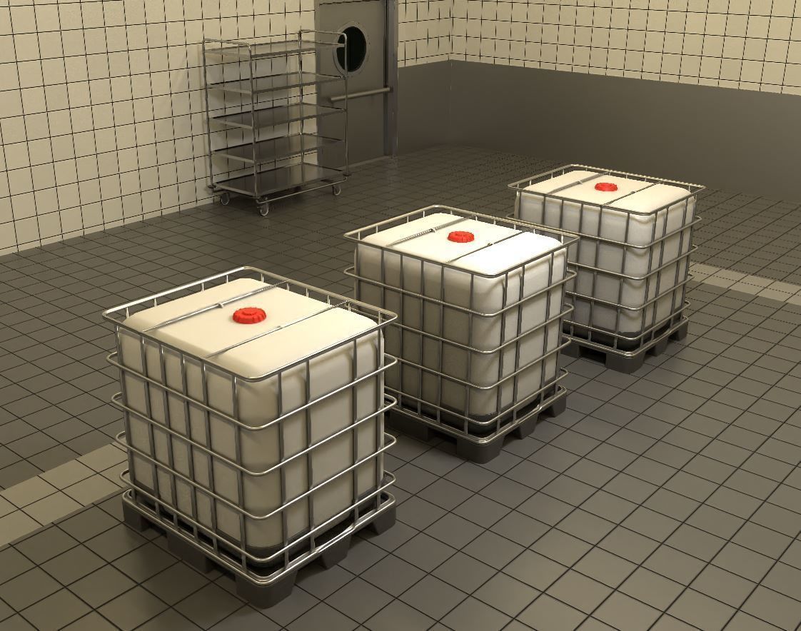 1000 Liter IBC Container High-Poly-Version 3D model_20