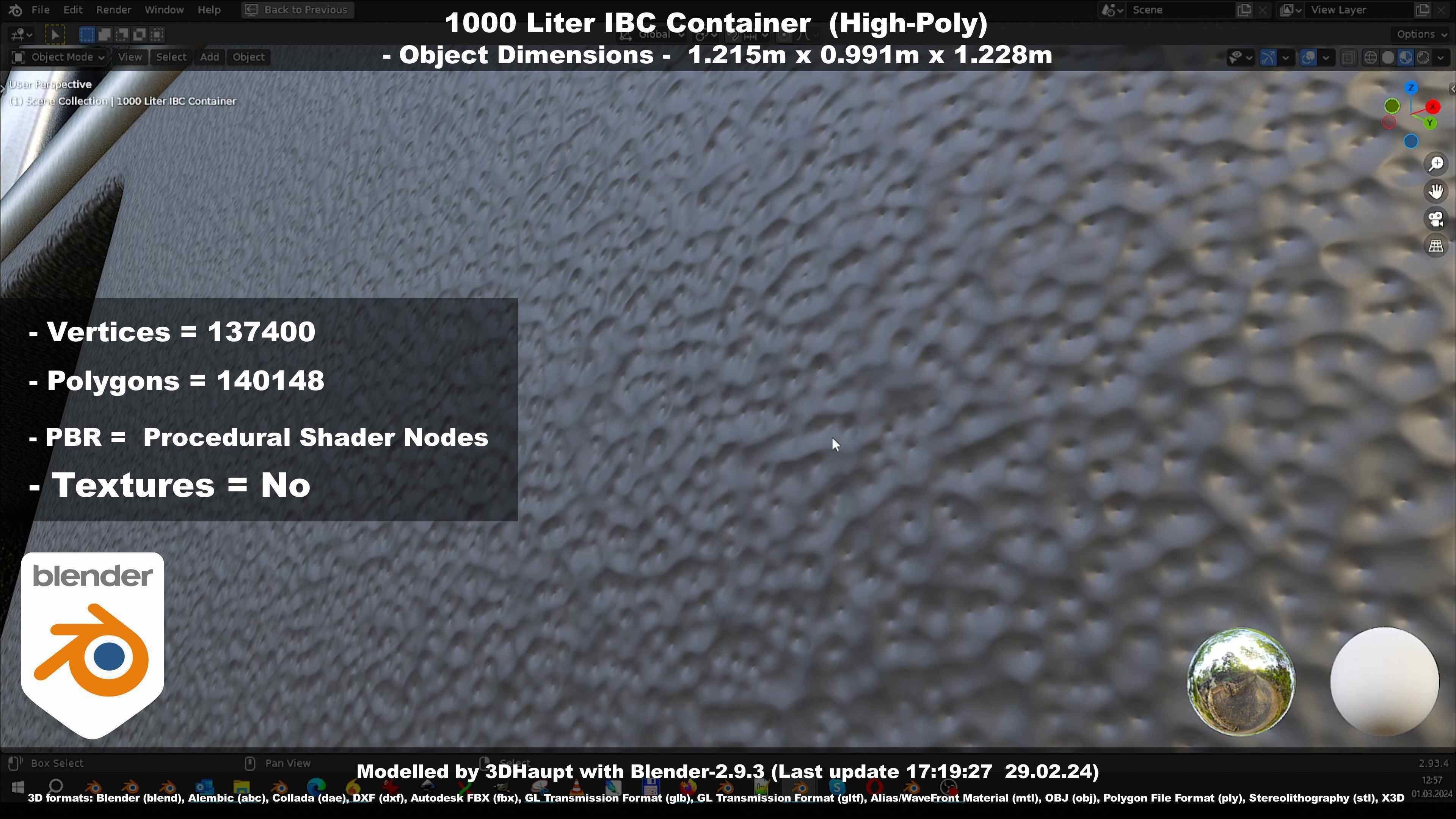 1000 Liter IBC Container High-Poly-Version 3D model_131