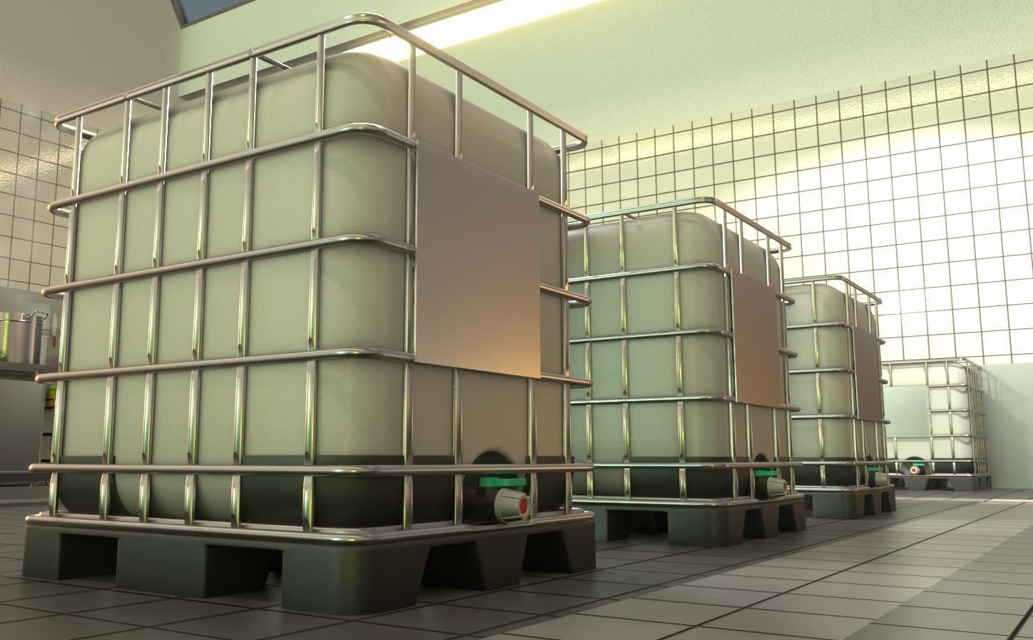 1000 Liter IBC Container High-Poly-Version 3D model_6