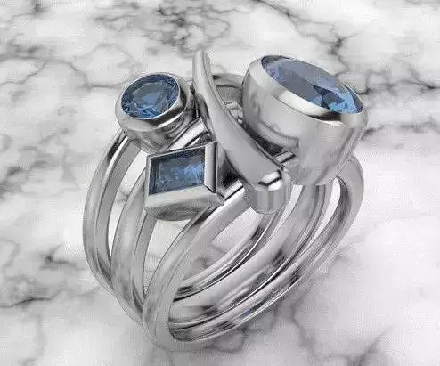 3 Tube setting dress ring 