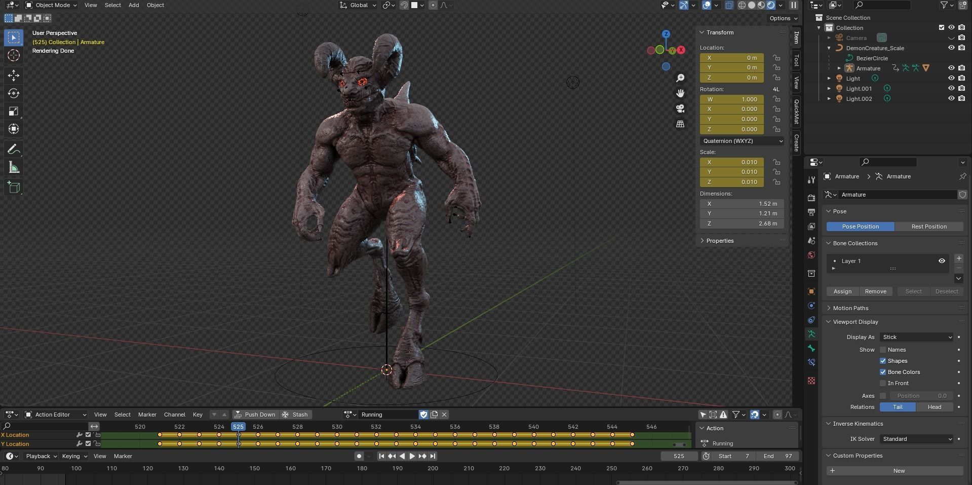 Demon Creature - Shadow Warden Low-poly 3D model_13