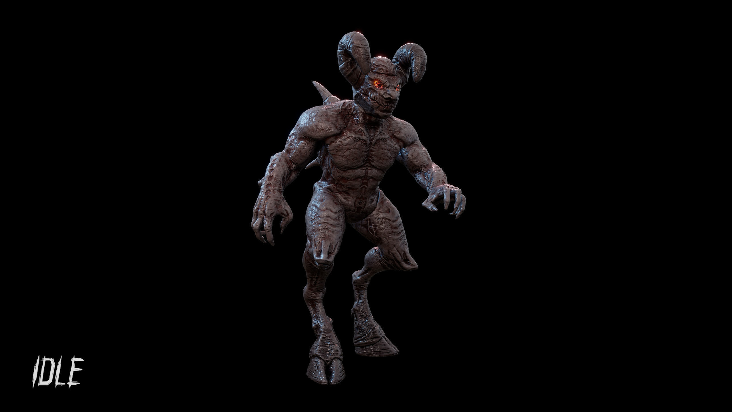 Demon Creature - Shadow Warden Low-poly 3D model_10