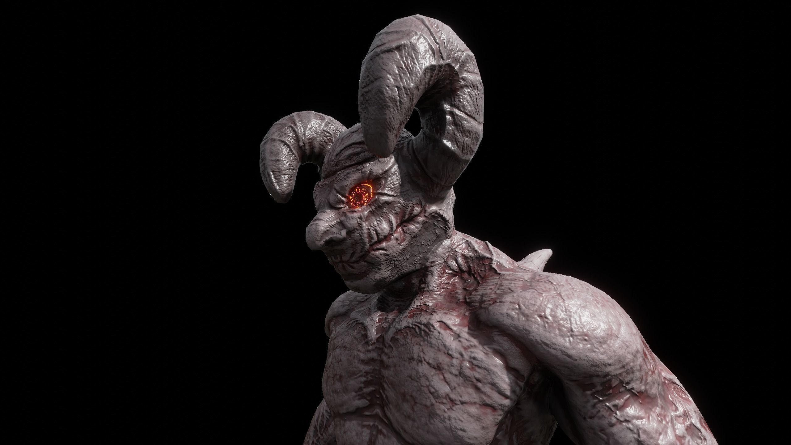 Demon Creature - Shadow Warden Low-poly 3D model_2