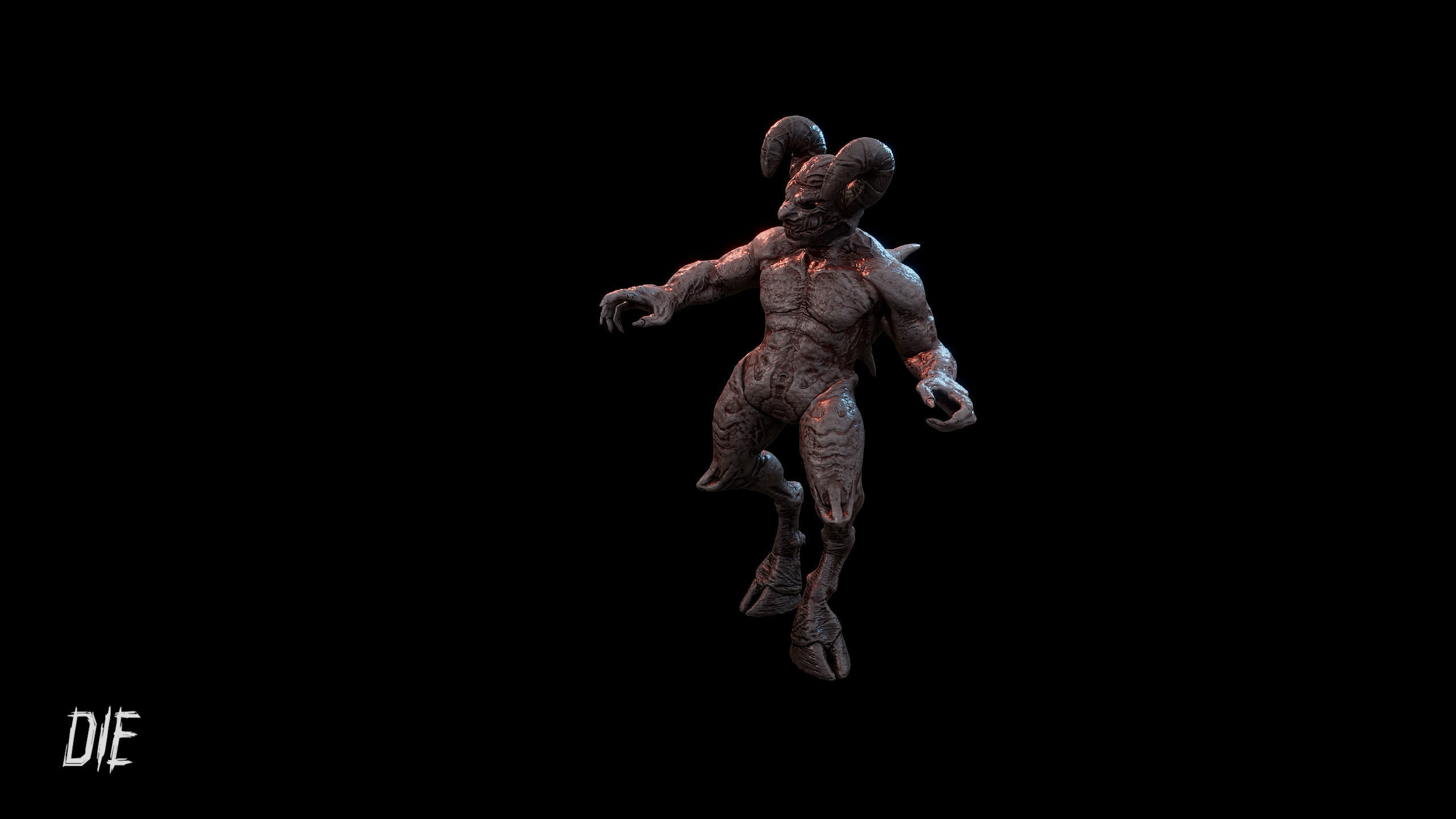 Demon Creature - Shadow Warden Low-poly 3D model_37