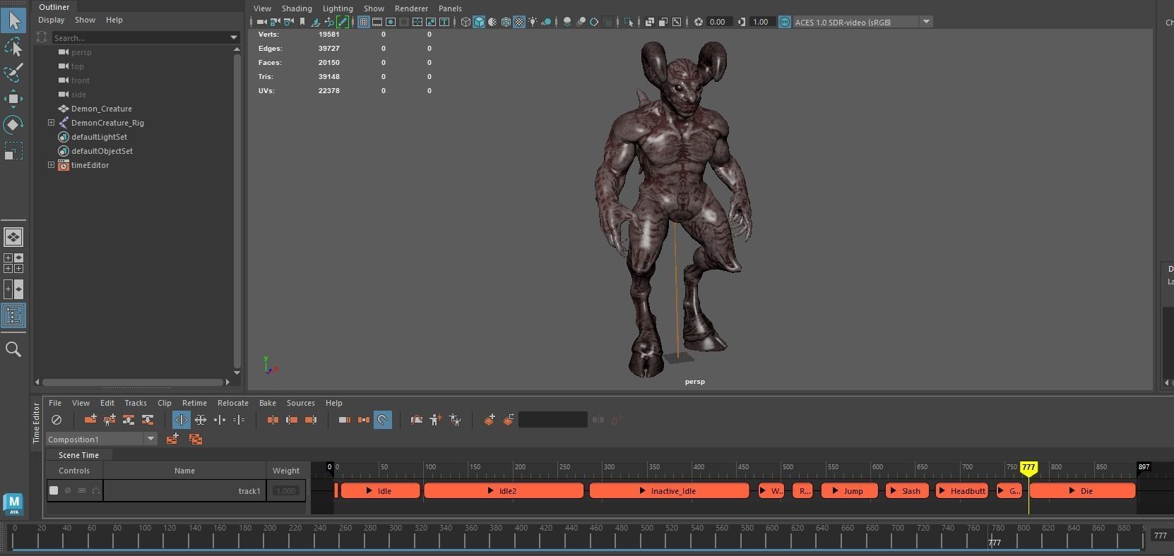 Demon Creature - Shadow Warden Low-poly 3D model_20