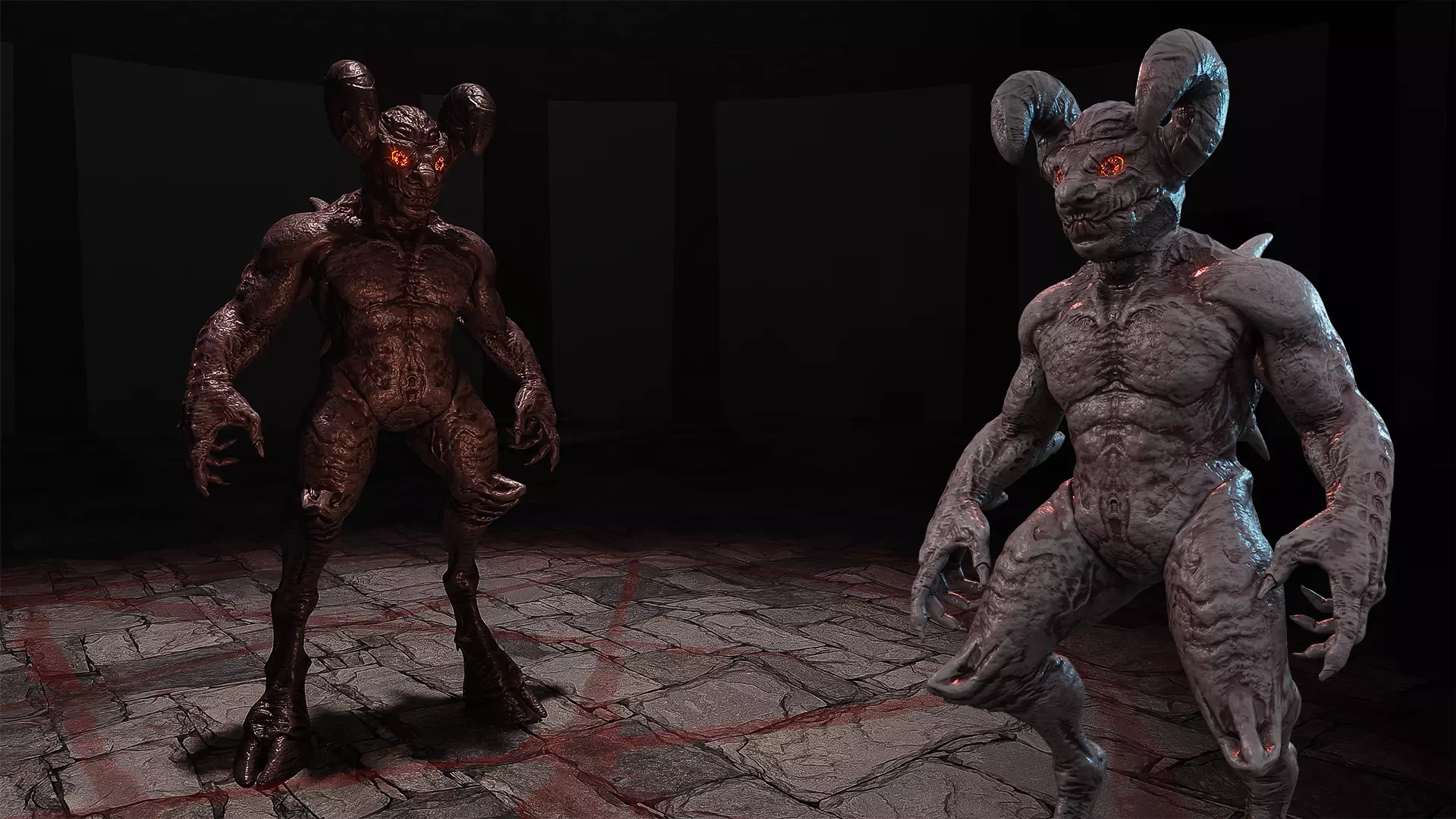 Demon Creature - Shadow Warden Low-poly 3D model_0