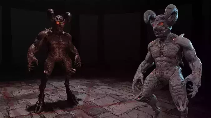Demon Creature - Shadow Warden Low-poly 3D model