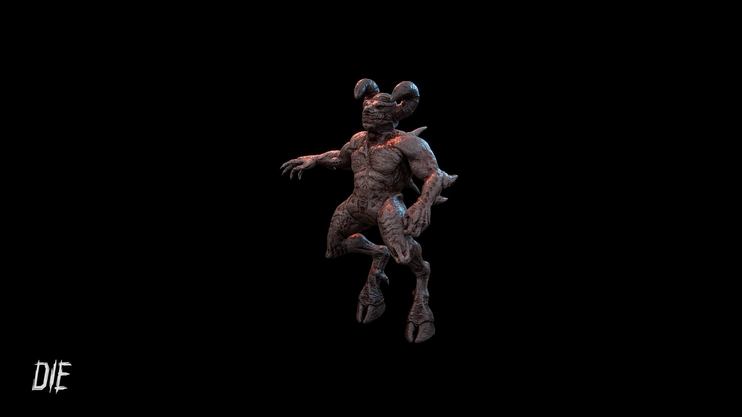 Demon Creature - Shadow Warden Low-poly 3D model_38