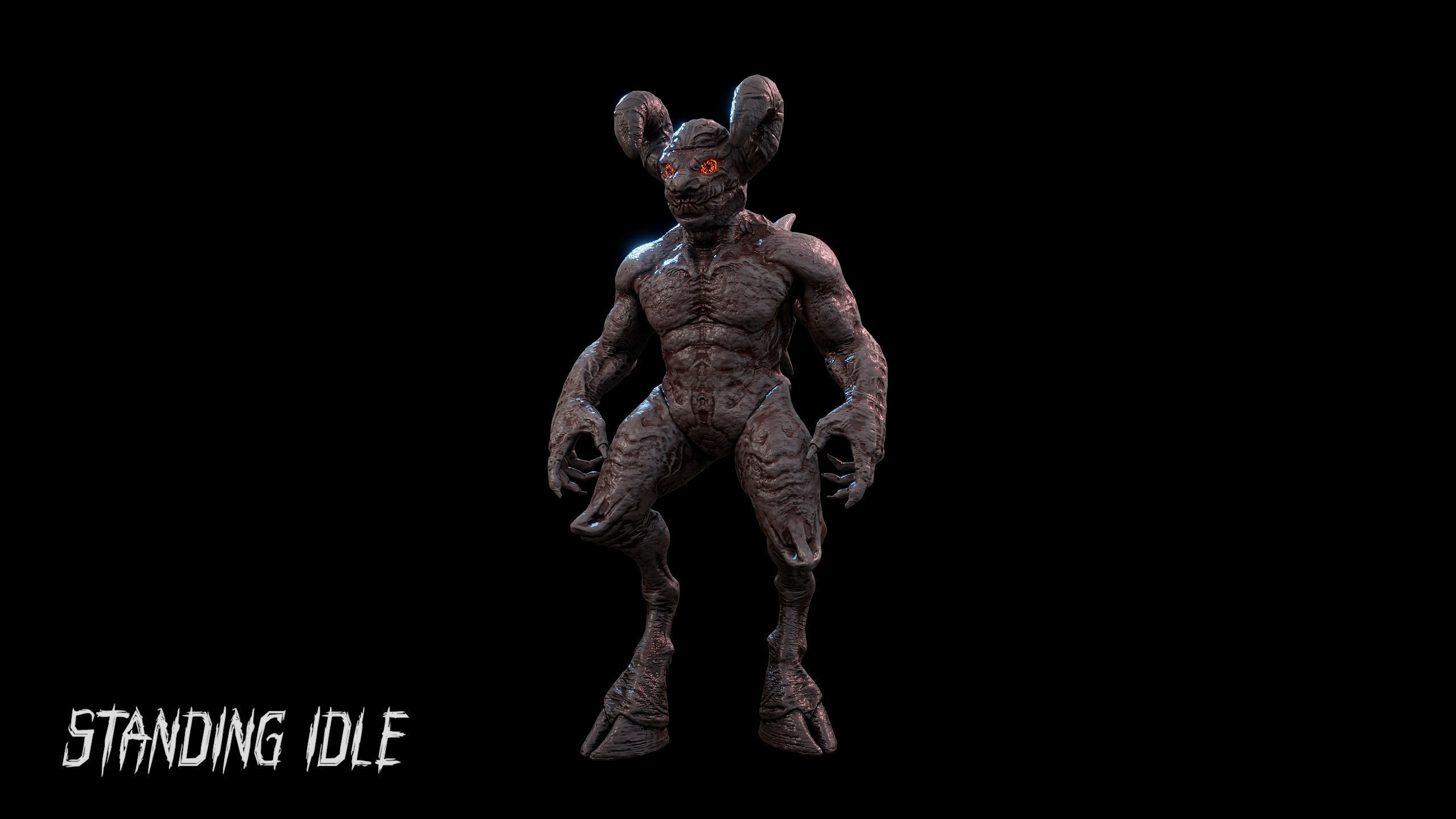 Demon Creature - Shadow Warden Low-poly 3D model_12