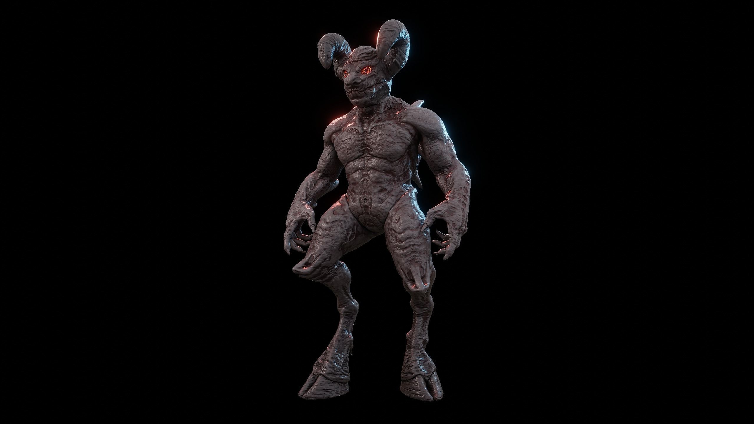 Demon Creature - Shadow Warden Low-poly 3D model_6