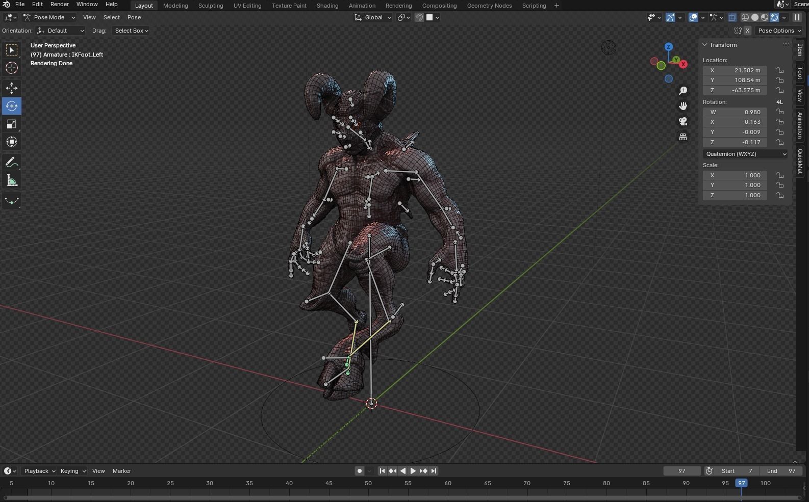 Demon Creature - Shadow Warden Low-poly 3D model_9
