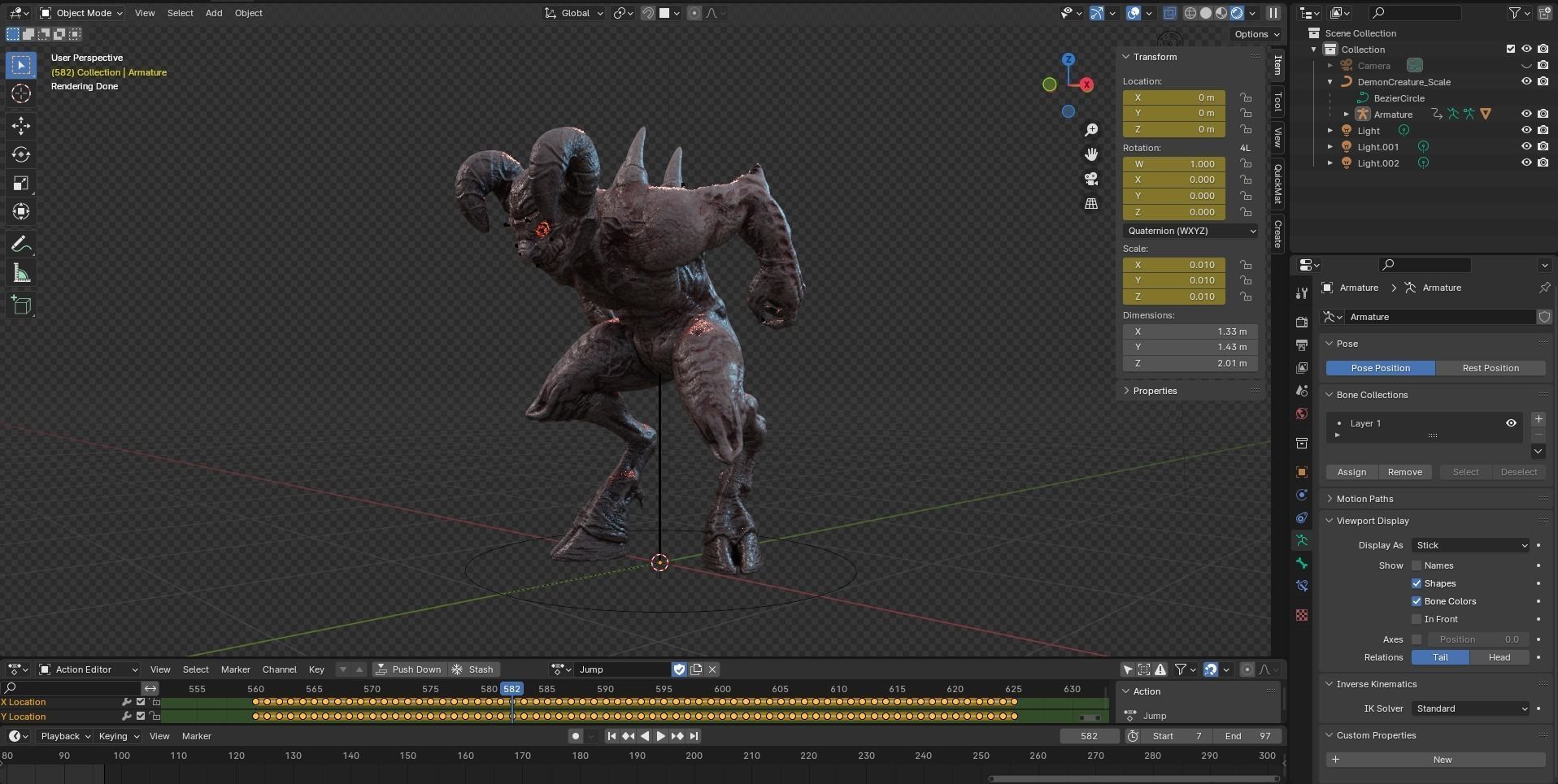 Demon Creature - Shadow Warden Low-poly 3D model_32