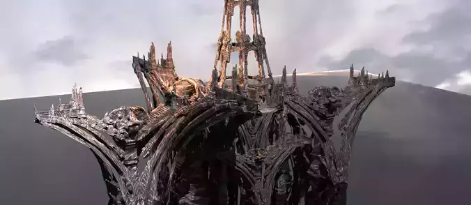 Bloodbourne inspired cathedral structure