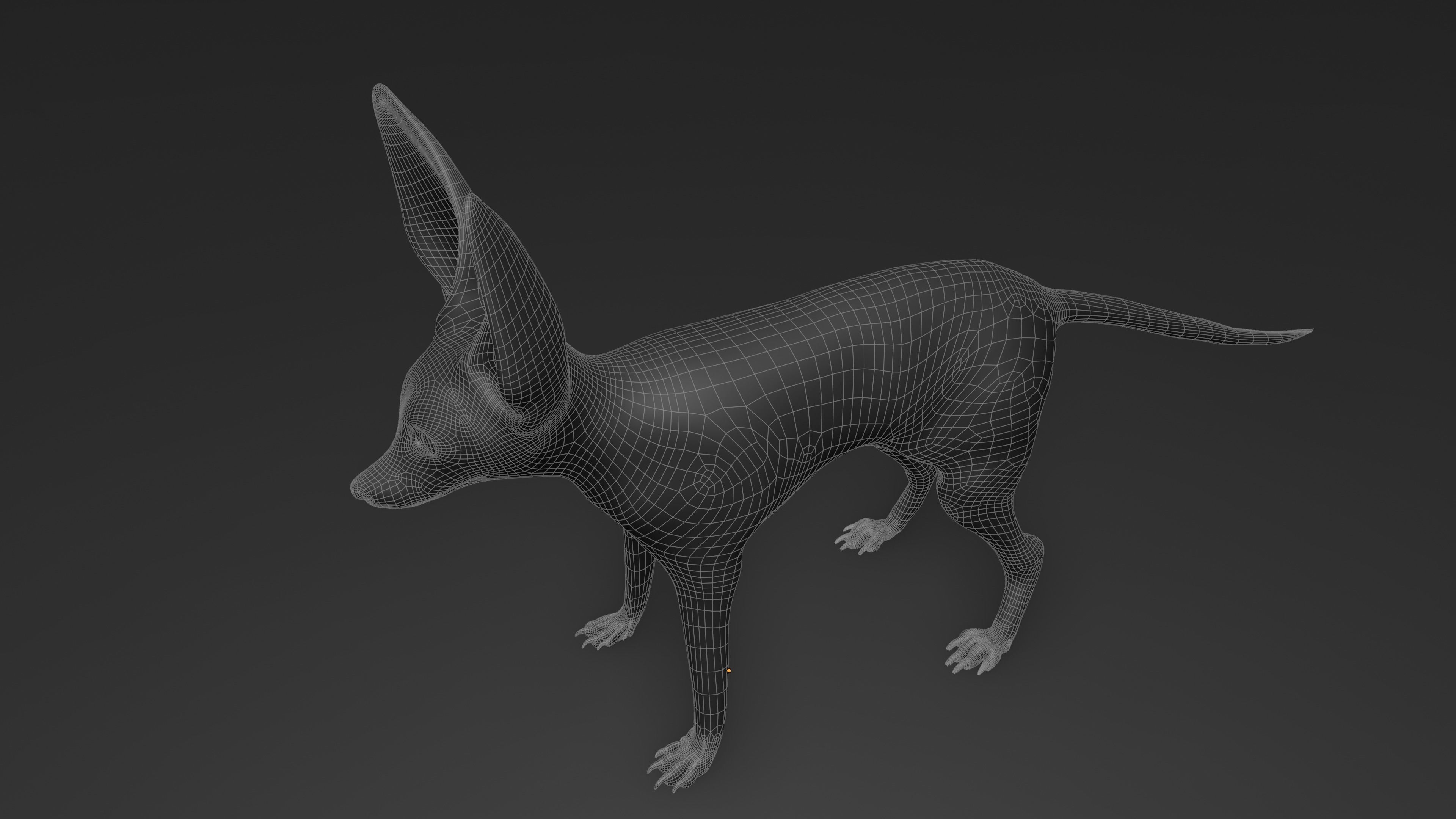 Fennec Fox Realism 3D model Low-poly 3D model_9