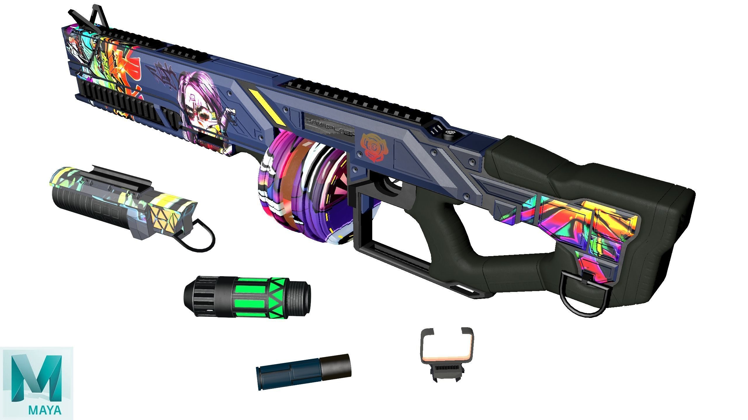 Damnflash Futuristic Low-poly 3D model_15