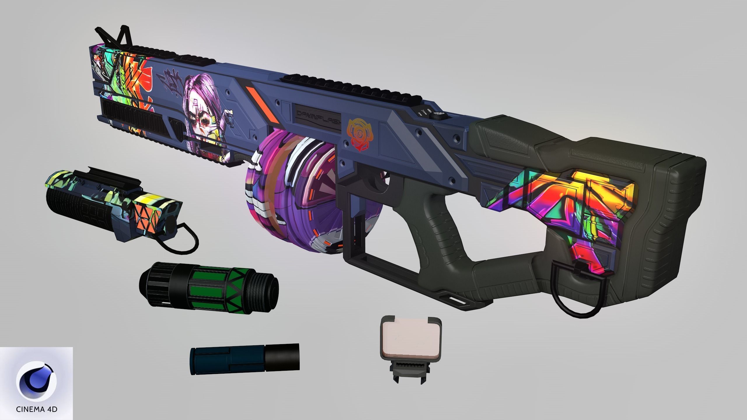 Damnflash Futuristic Low-poly 3D model_17