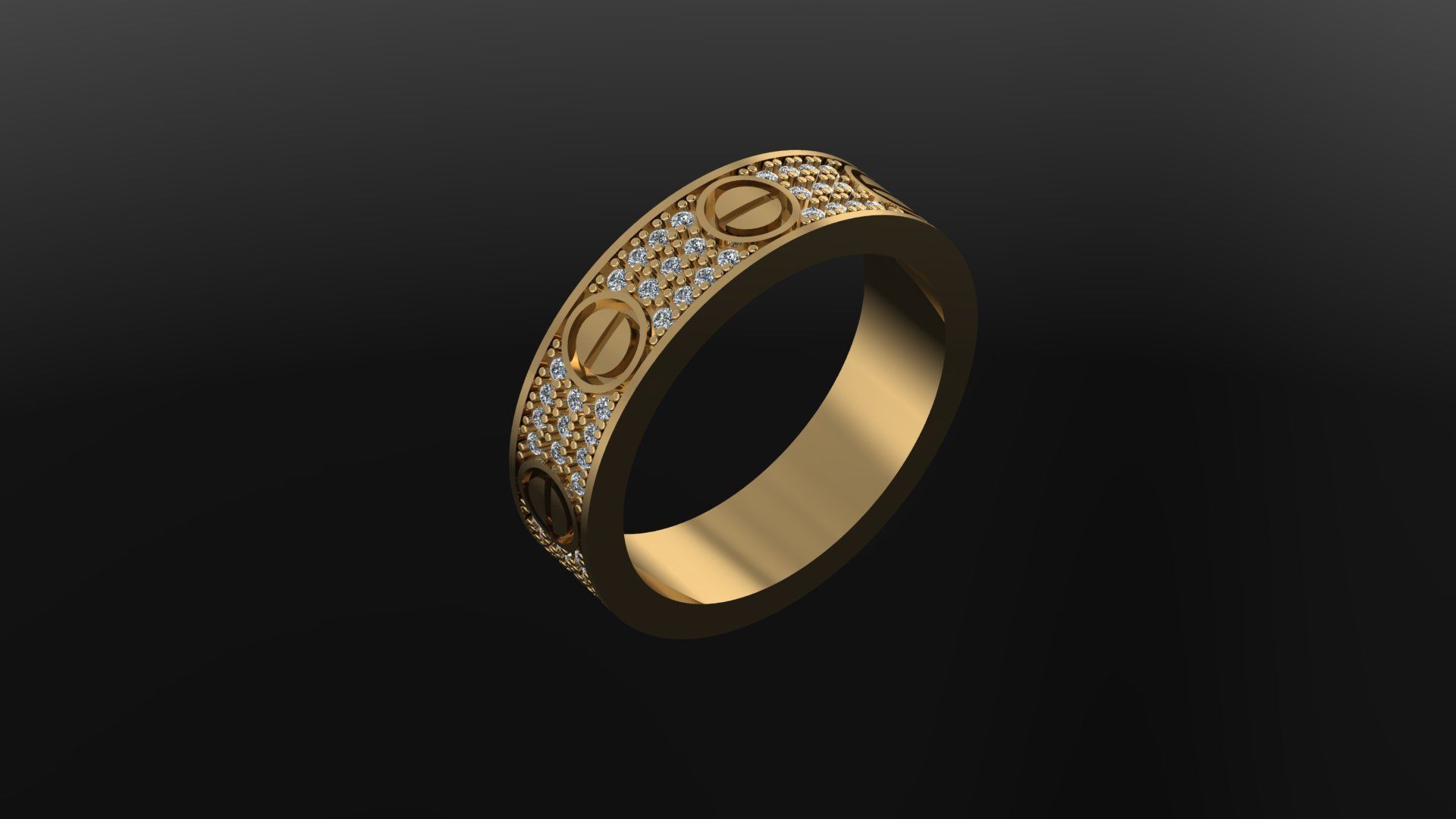 Paved Ring 16 3mm 3D print model_13